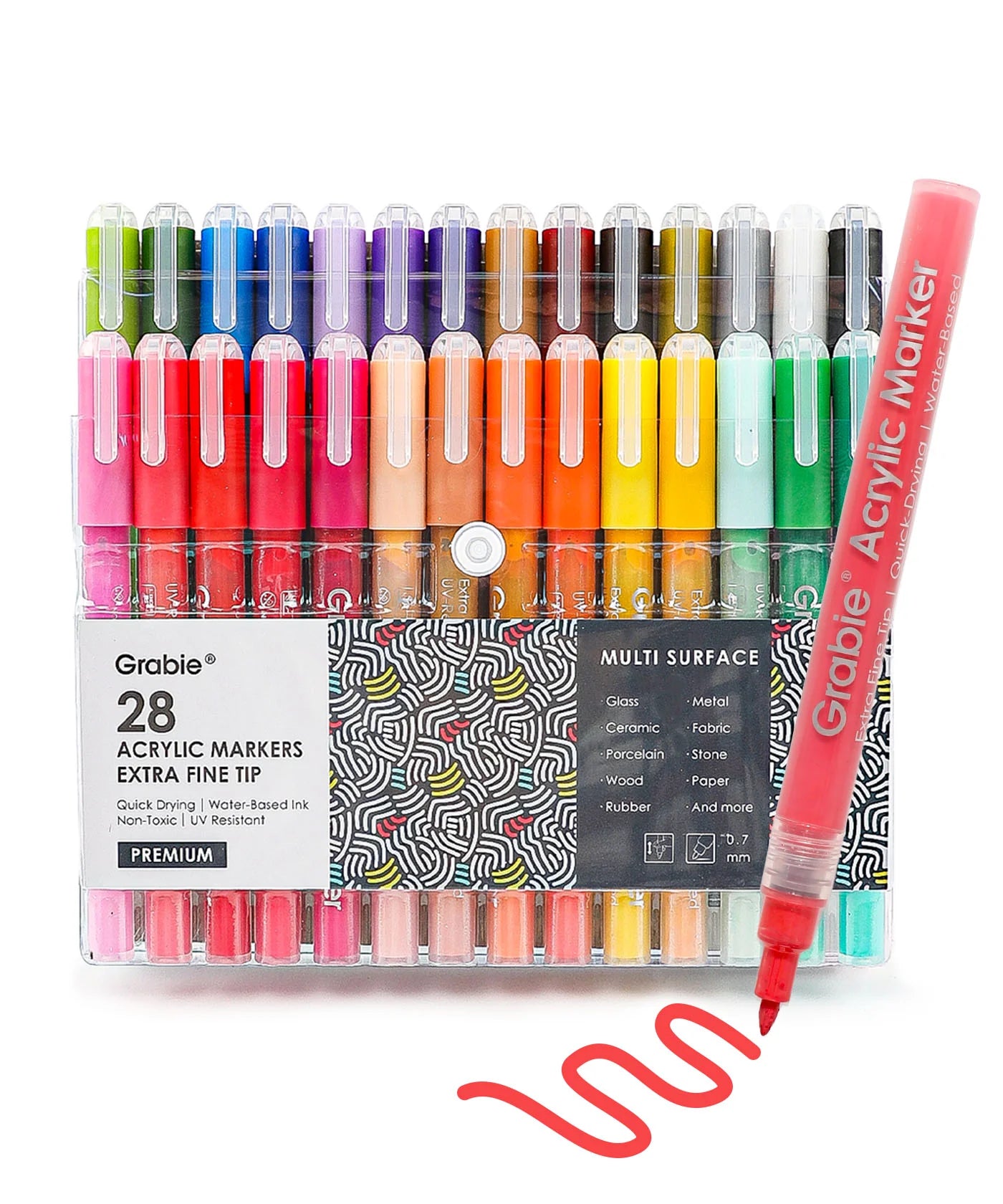 Extra Fine Tip Acrylic Paint Marker Set with Drawing Pad