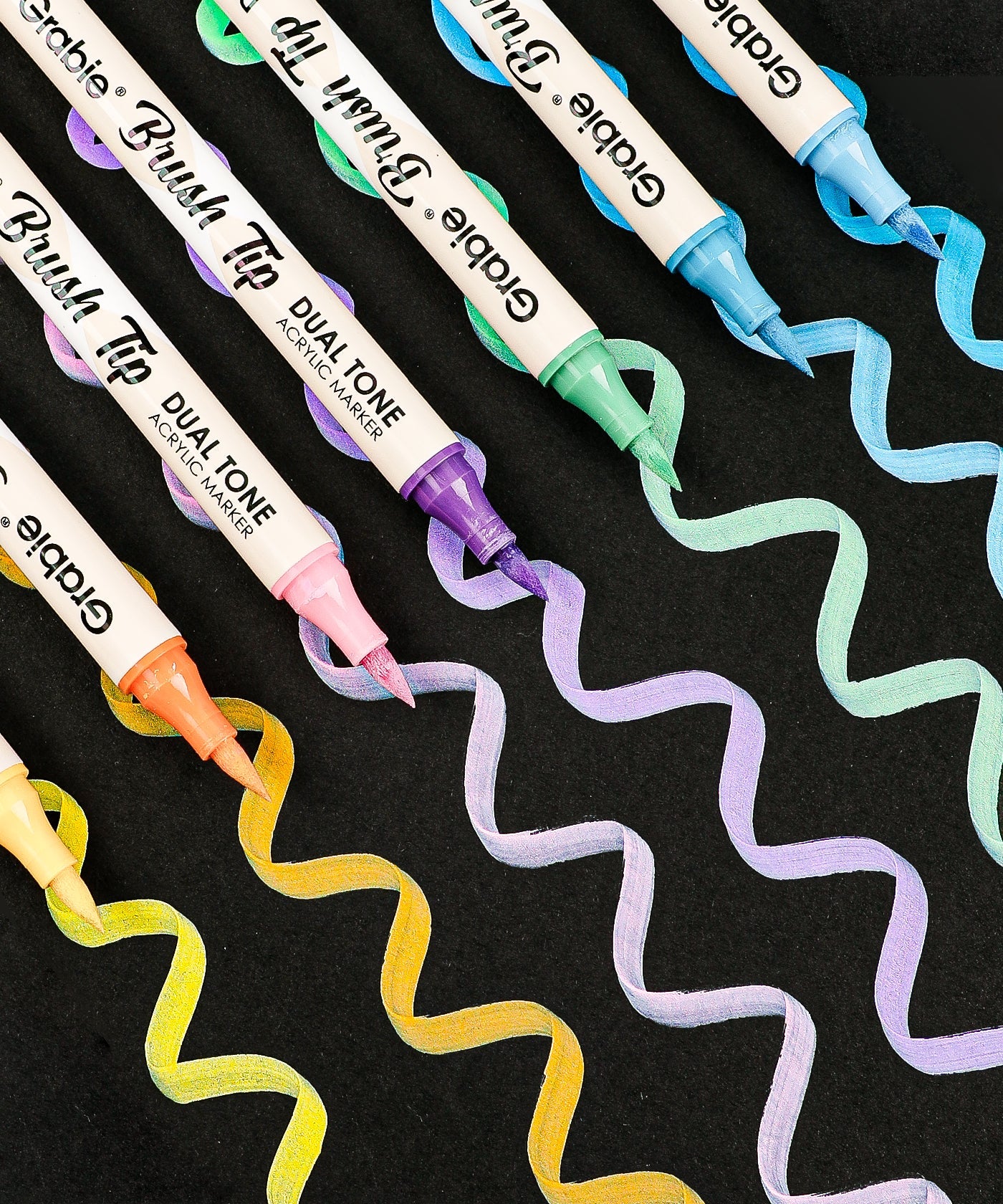 Dual Tone Brush Tip Acrylic Paint Marker Set