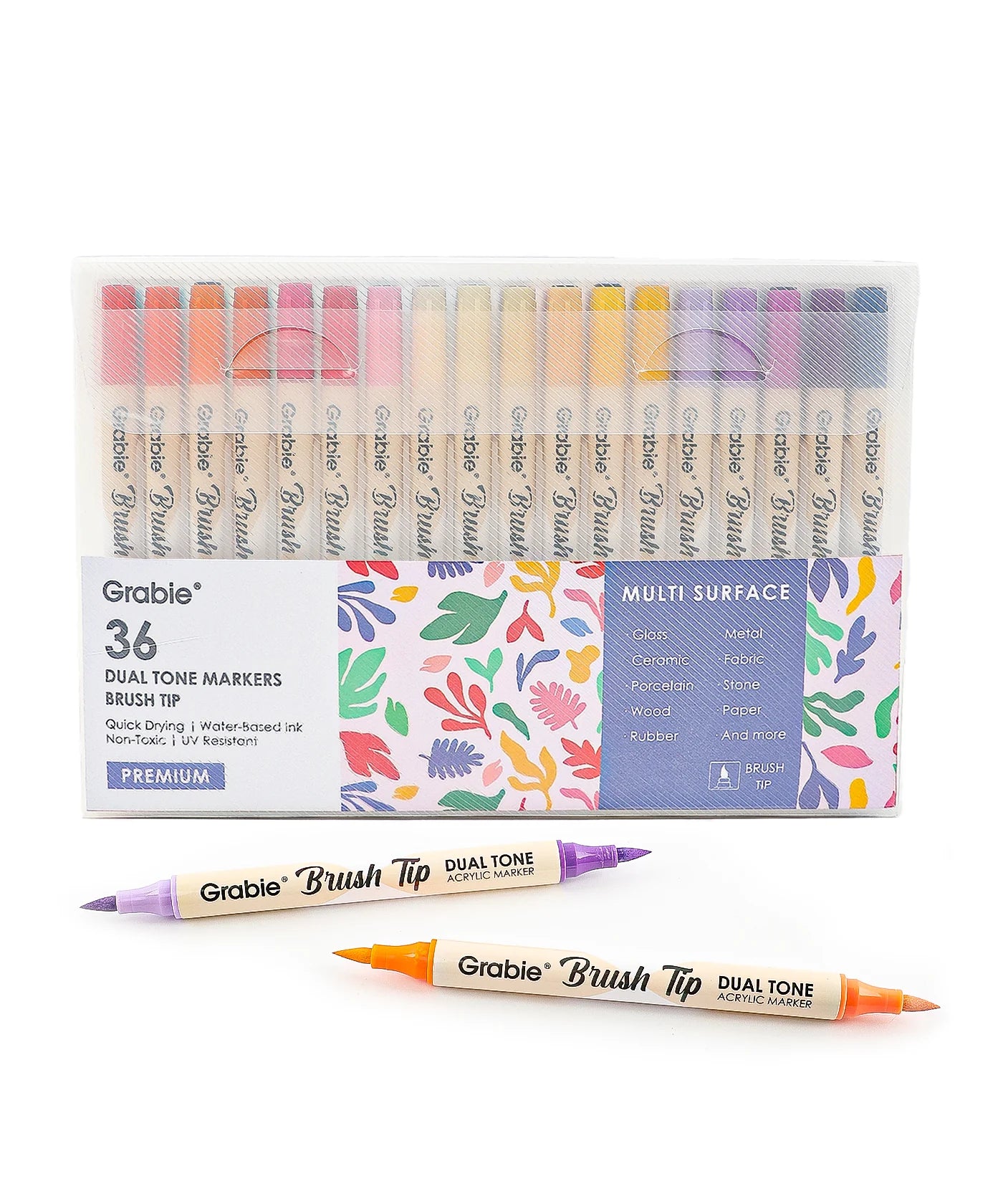 Dual Tone Brush Tip Acrylic Paint Marker Set