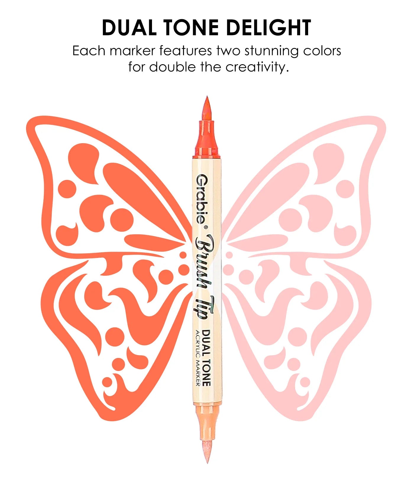 Dual Tone Brush Tip Acrylic Paint Marker Set