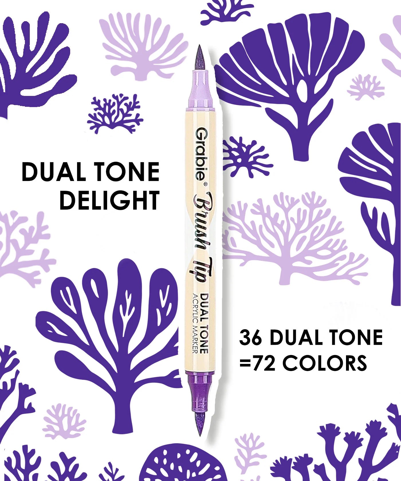 Dual Tone Brush Tip Acrylic Paint Marker Set