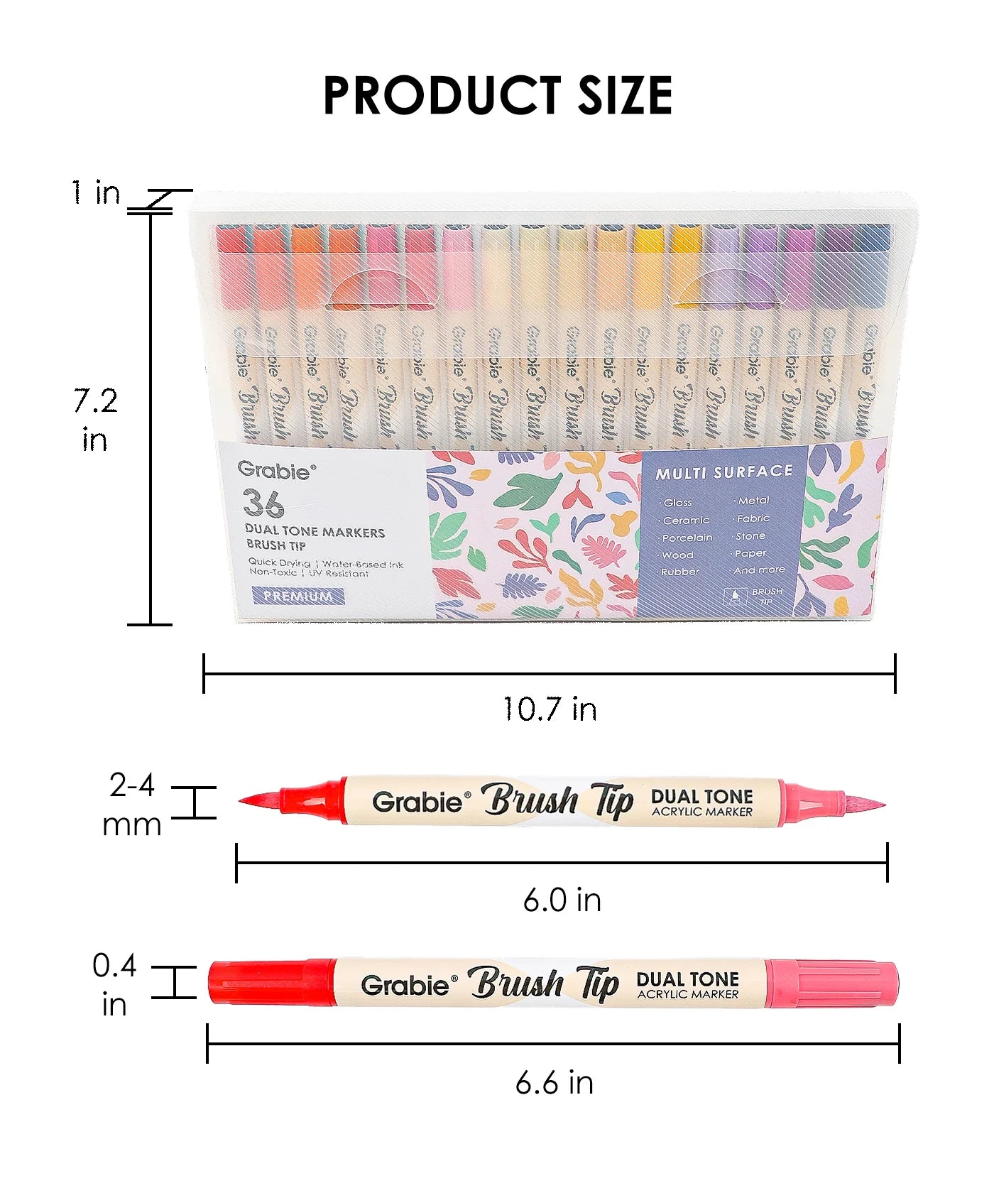 Dual Tone Brush Tip Acrylic Paint Marker Set