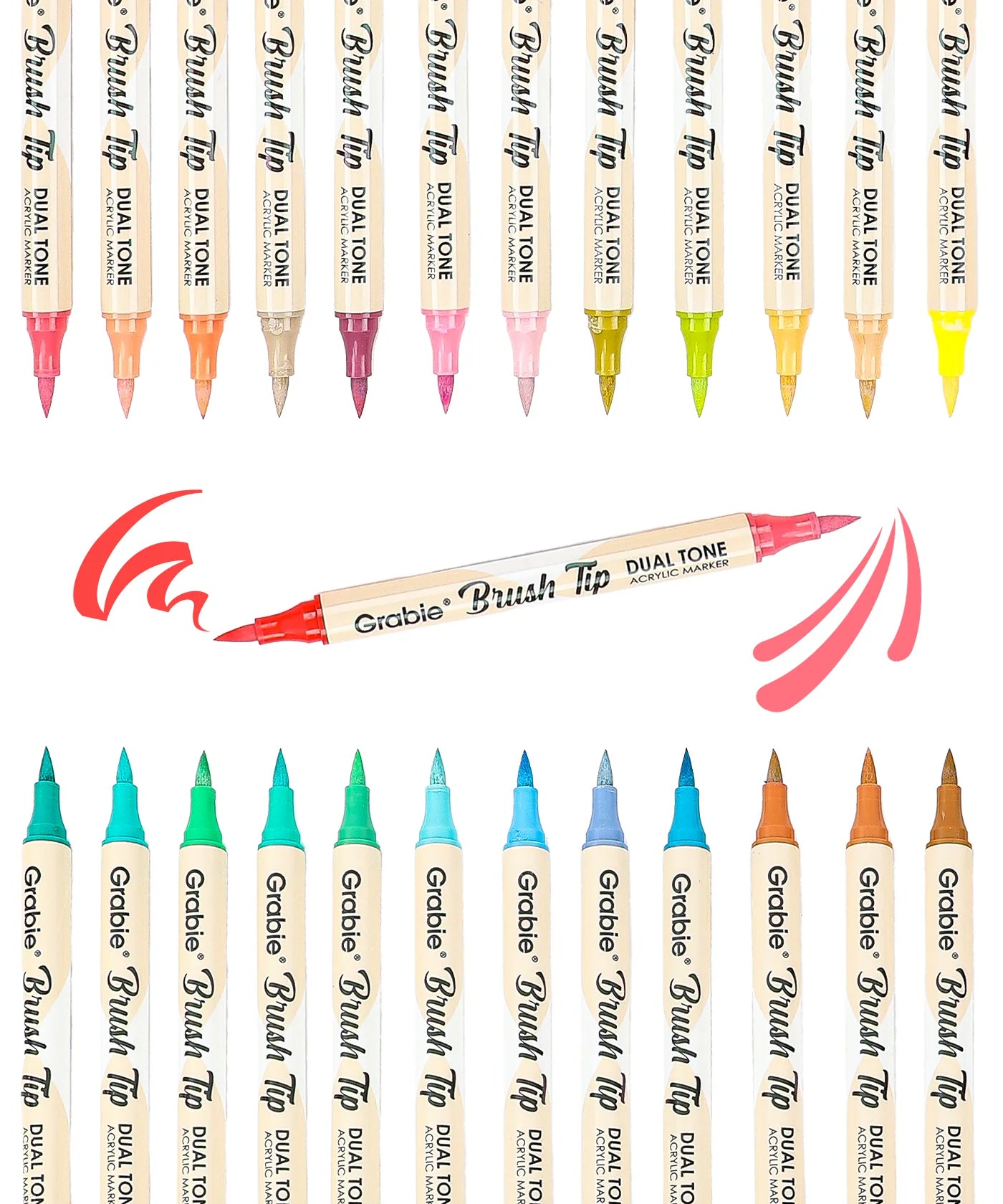 Dual Tone Brush Tip Acrylic Paint Marker Set