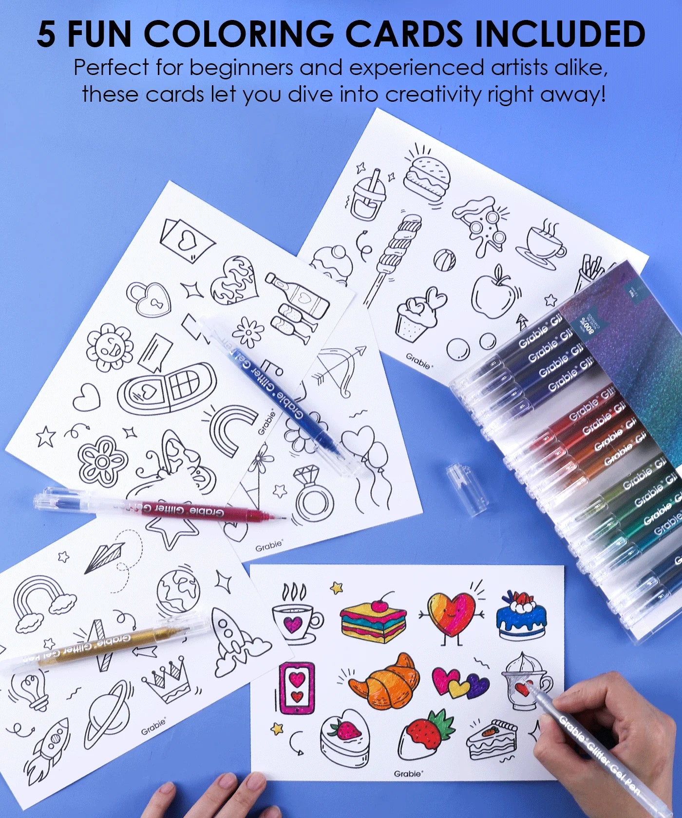 Jumbo Iridescent Glitter Gel Ink Pen Set