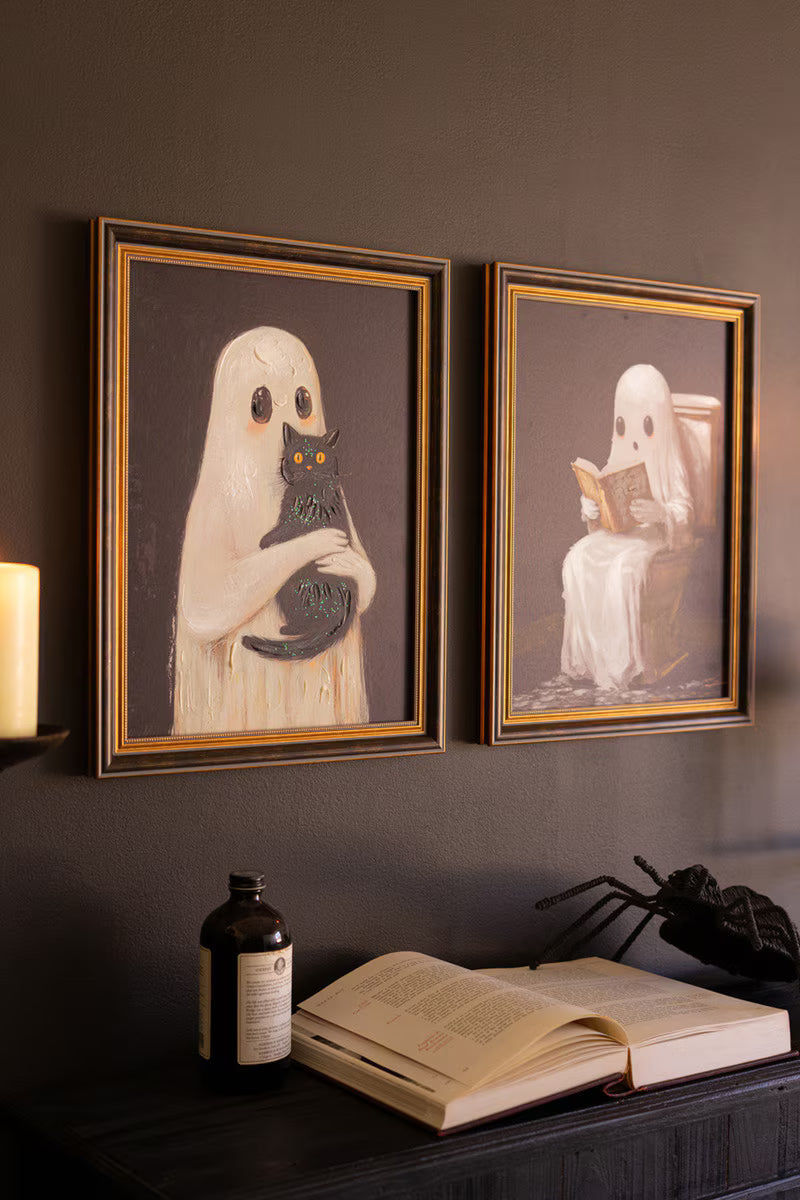 Framed Halloween Ghost Painting