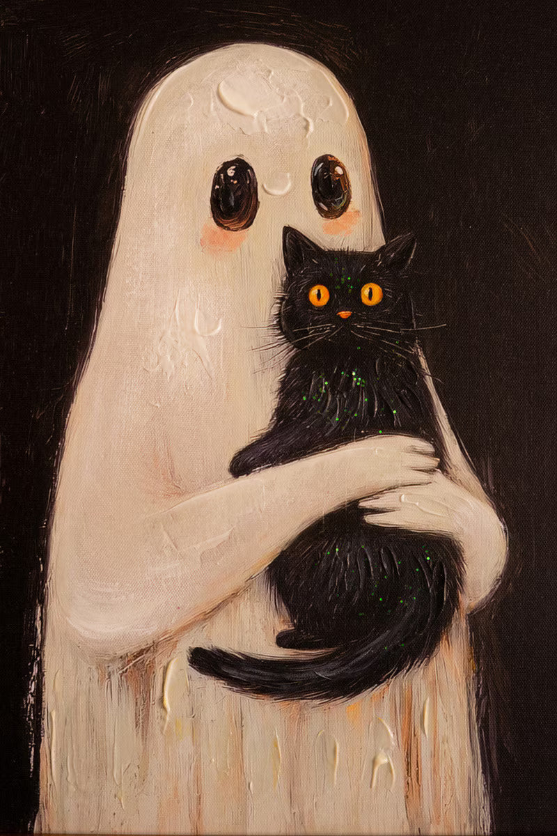Framed Halloween Ghost Painting