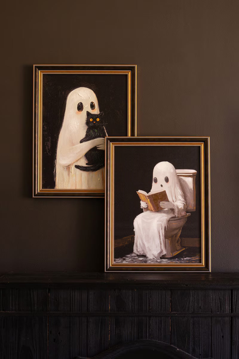 Framed Halloween Ghost Painting