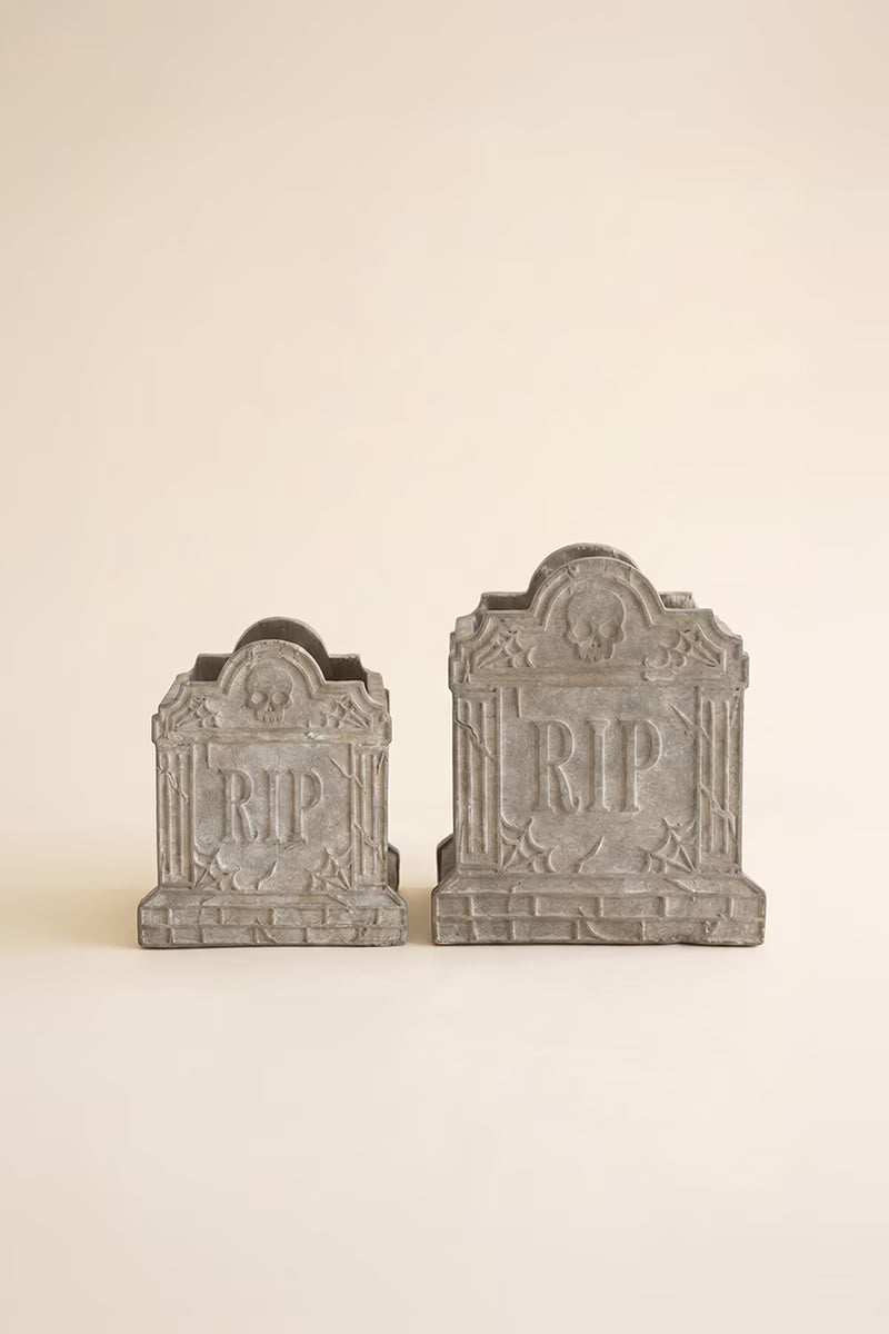 Halloween Cement RIP Vases