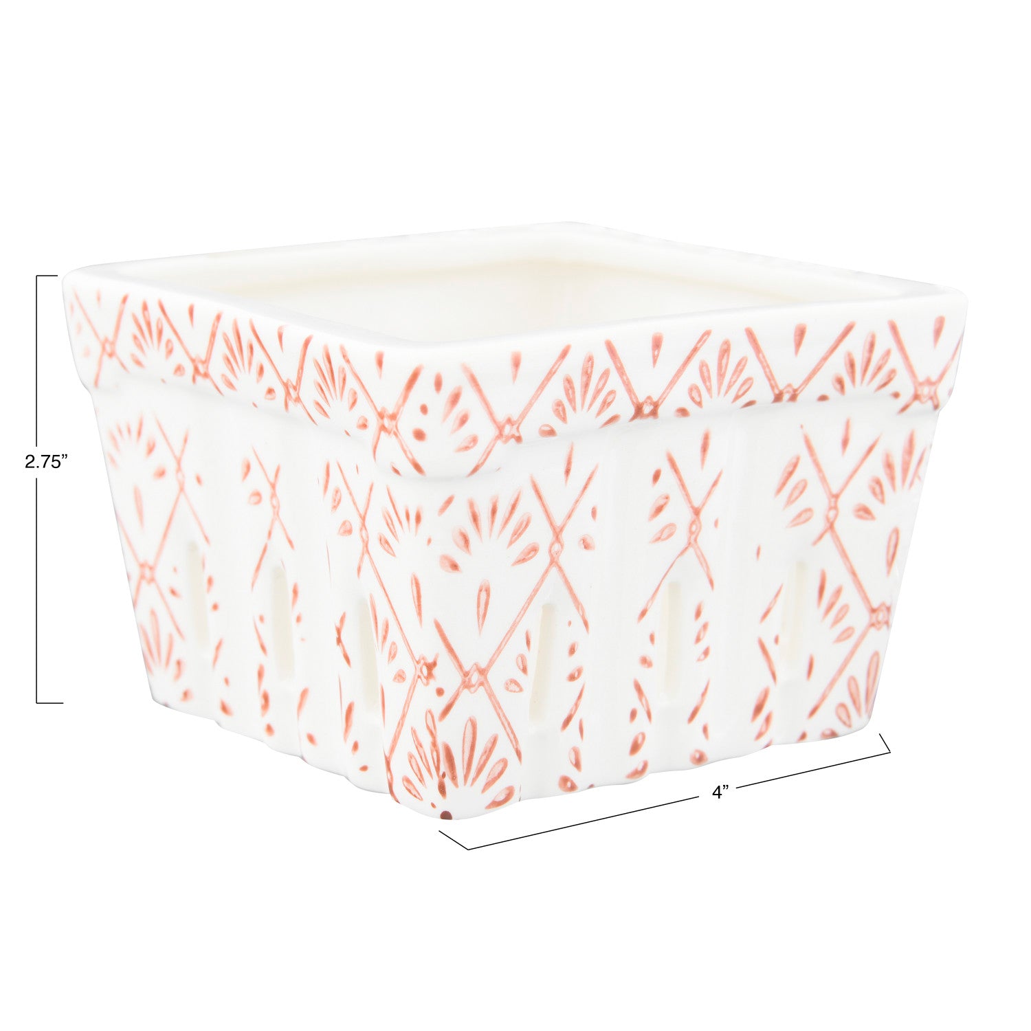 Stamped Stoneware Berry Basket