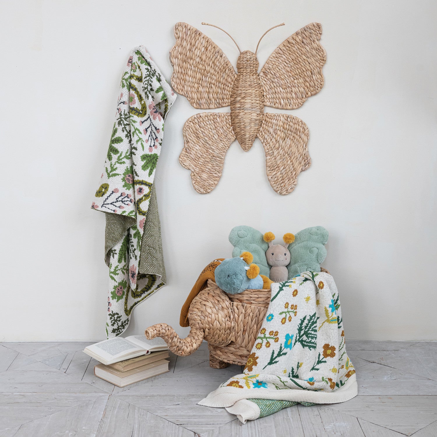 Natural Woven Butterfly Wall Décor