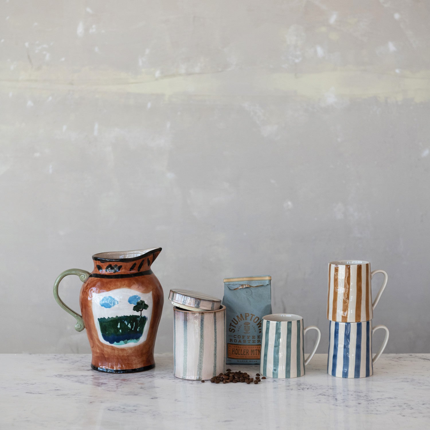 Striped Stoneware Mug
