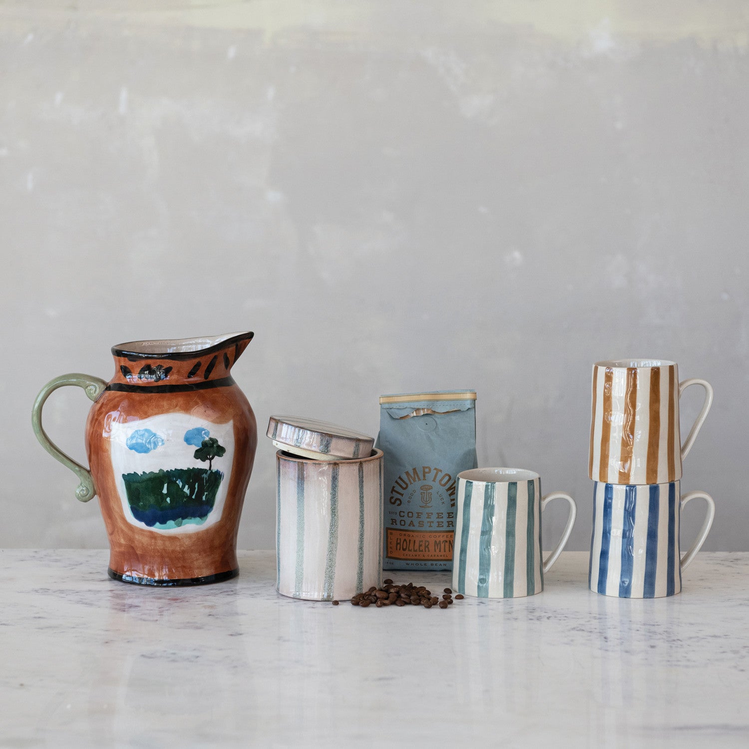 Striped Stoneware Mug