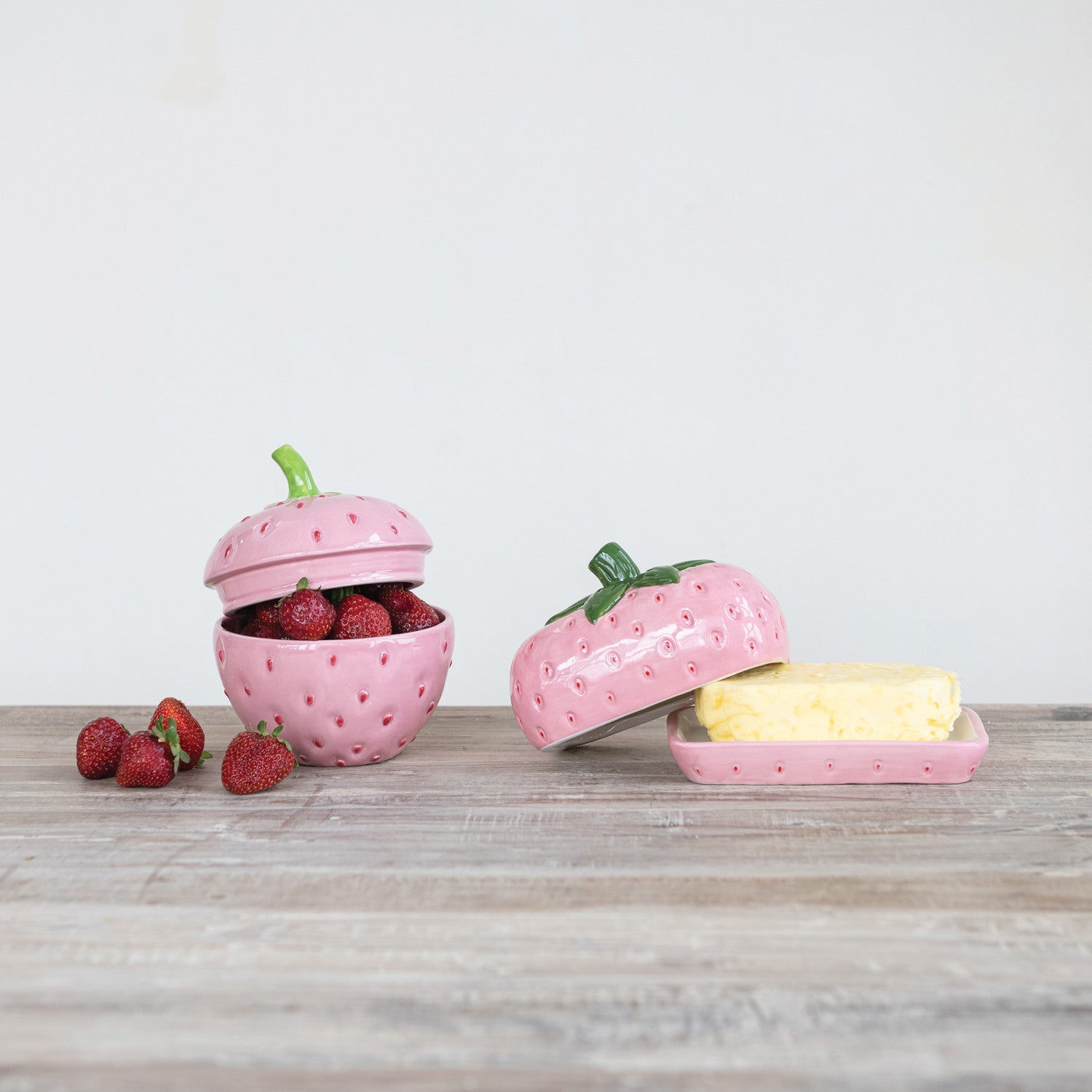 Strawberry Ceramic Butter Dish