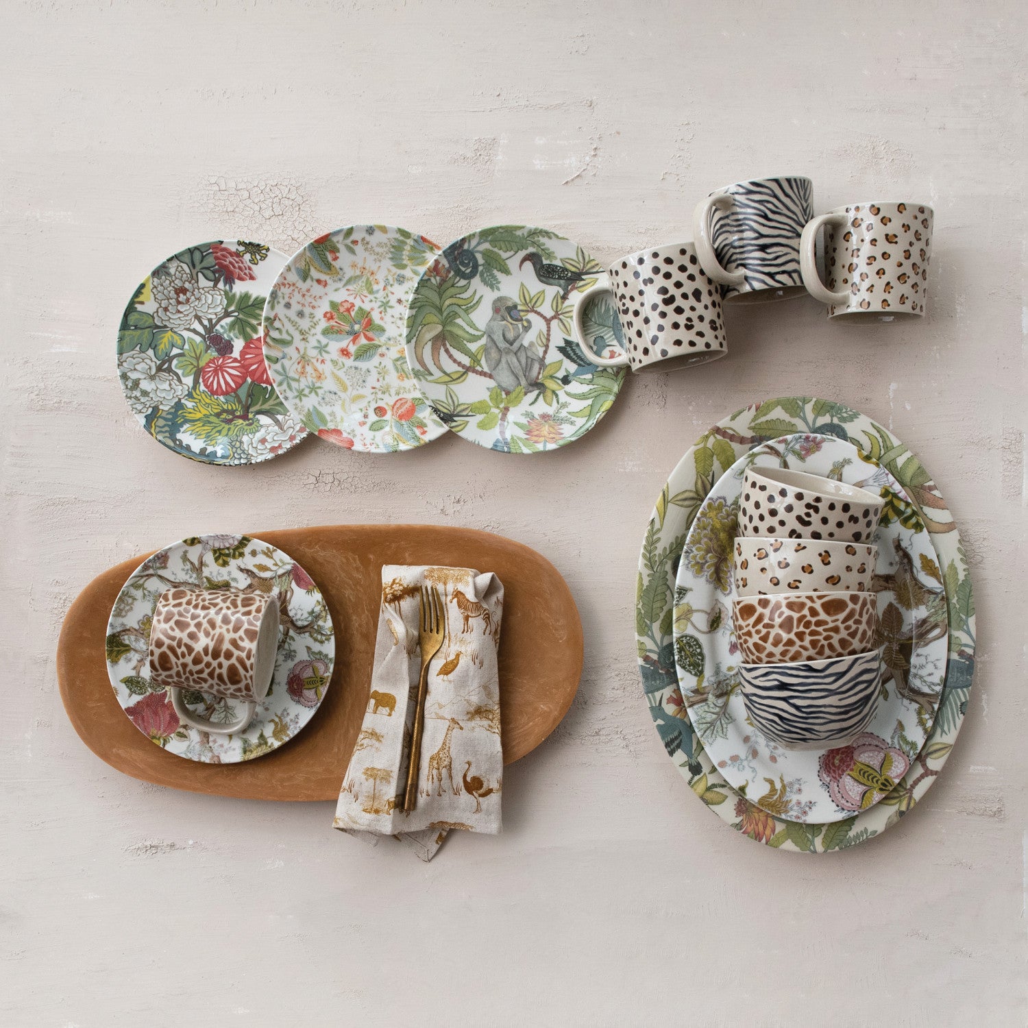 Botanical Oval Stoneware Platter