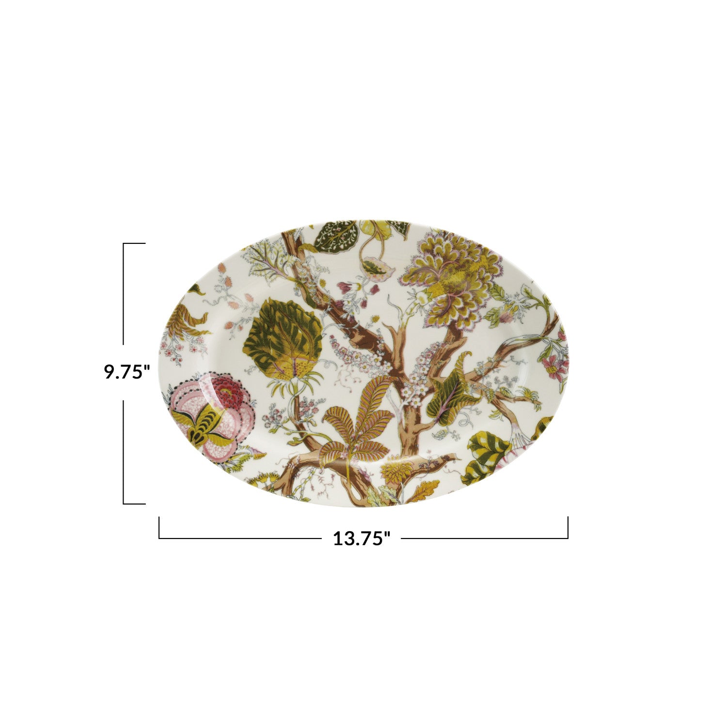 Botanical Oval Stoneware Platter