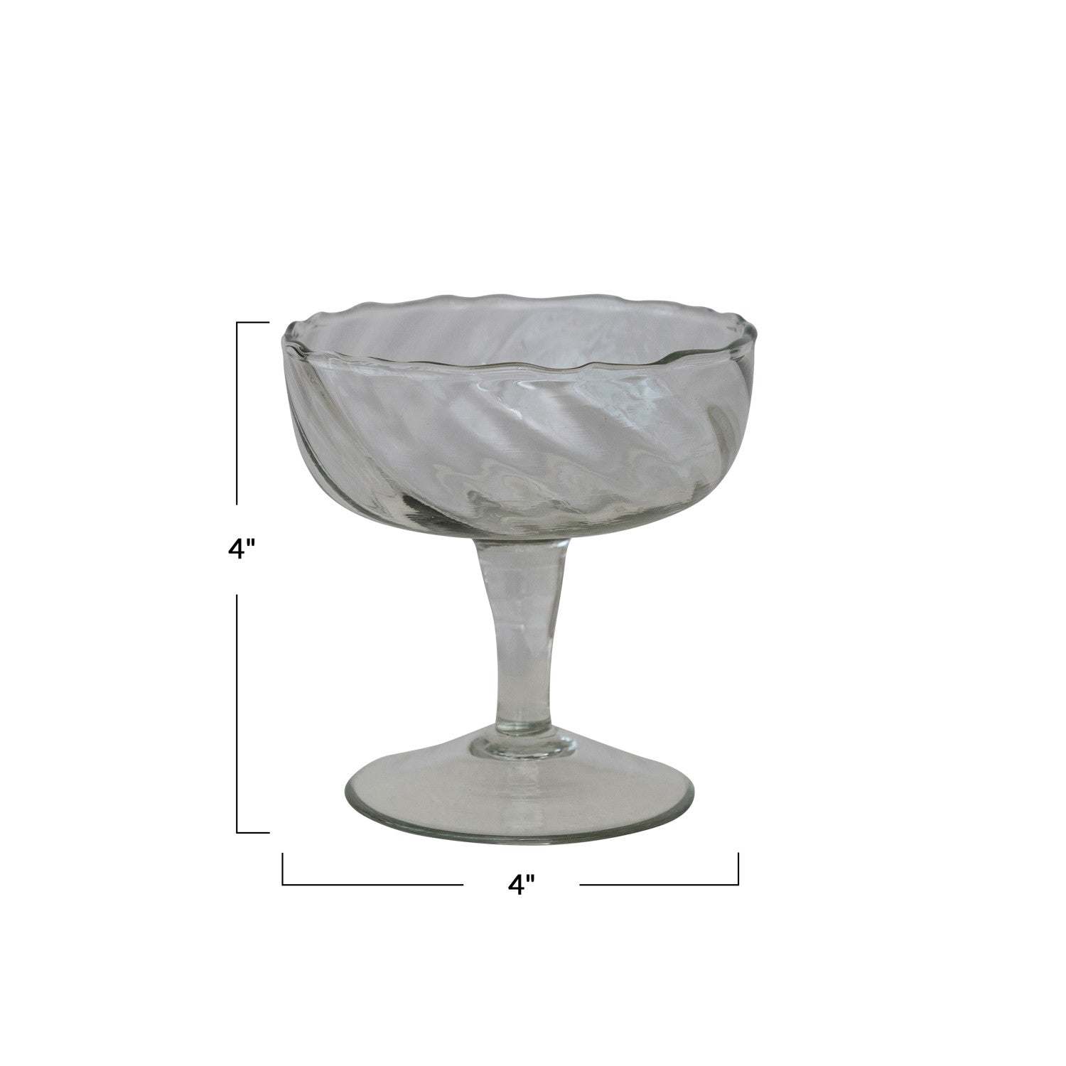 Hand-Blown Clear Coupe Glass