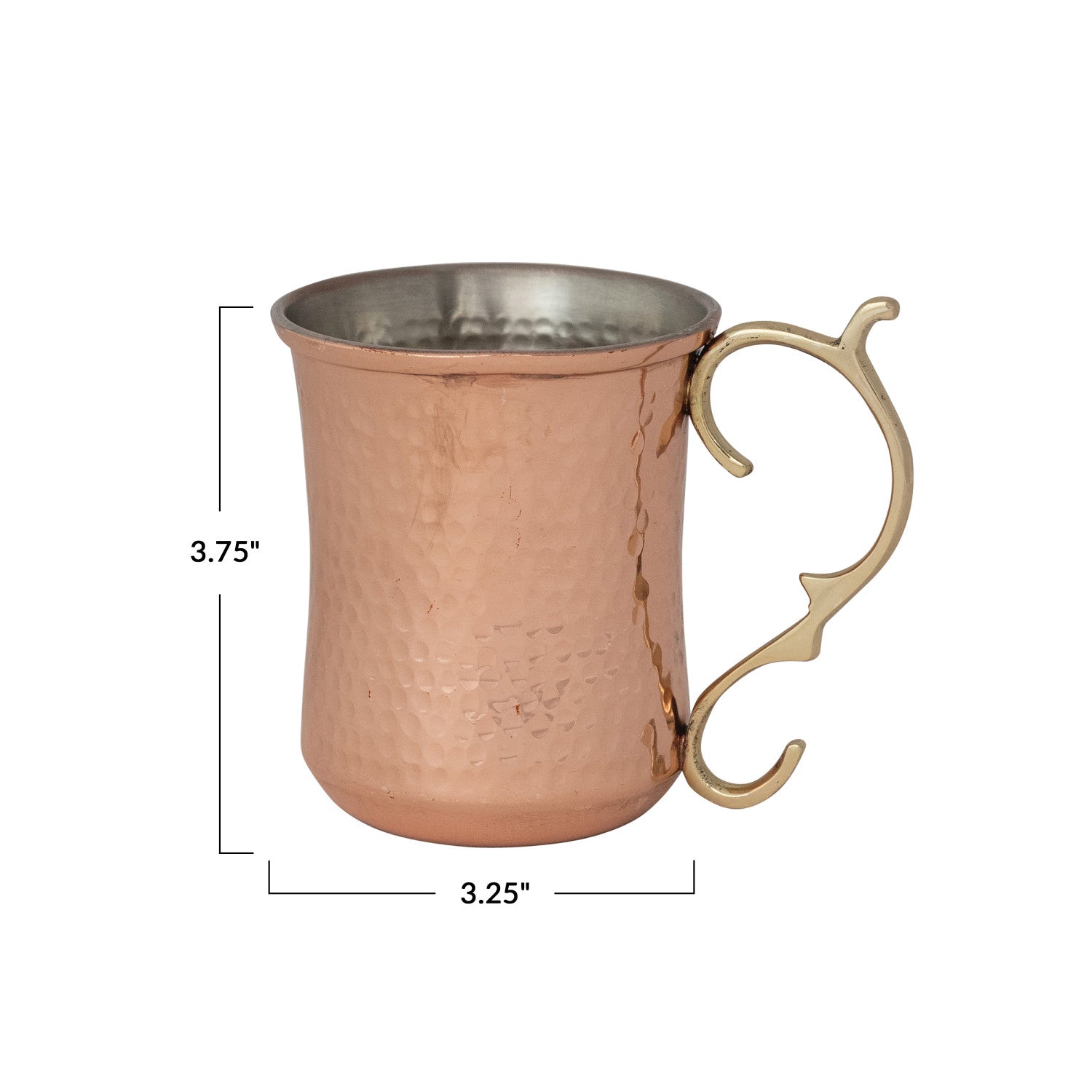 Hammered Copper Mule Mug with Brass Handle