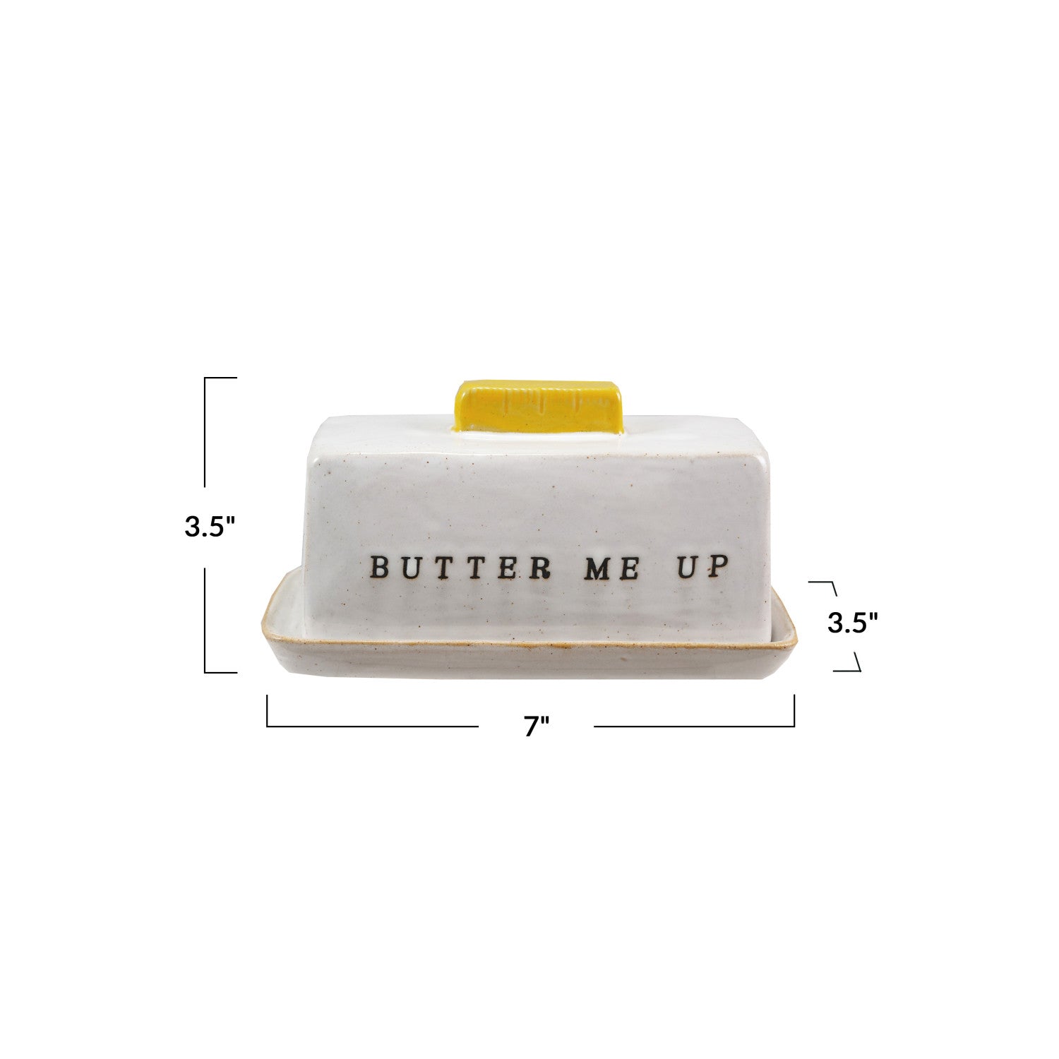 Stoneware "Butter Me Up" Butter Dish