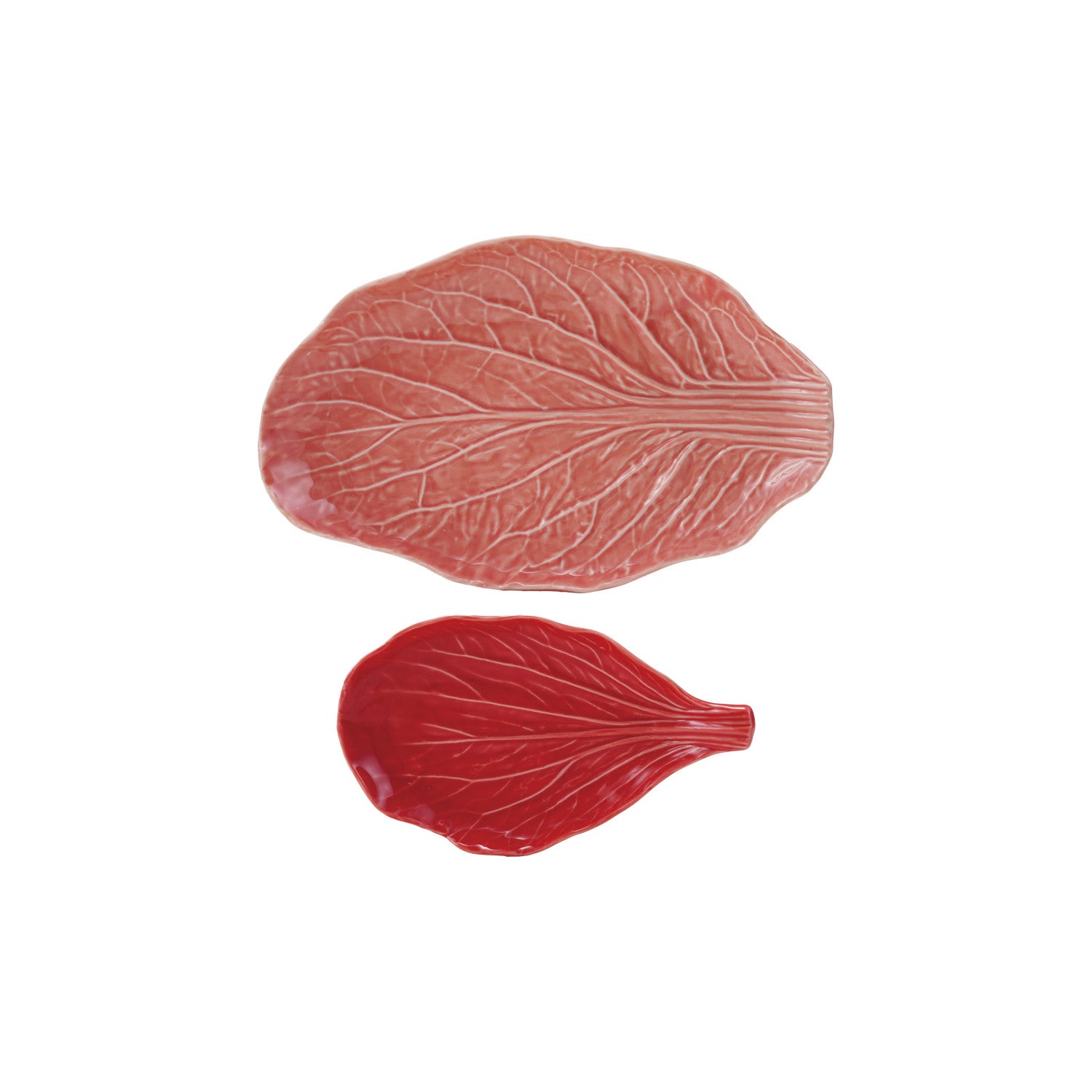 Cabbage Leaf Stoneware Plate Set