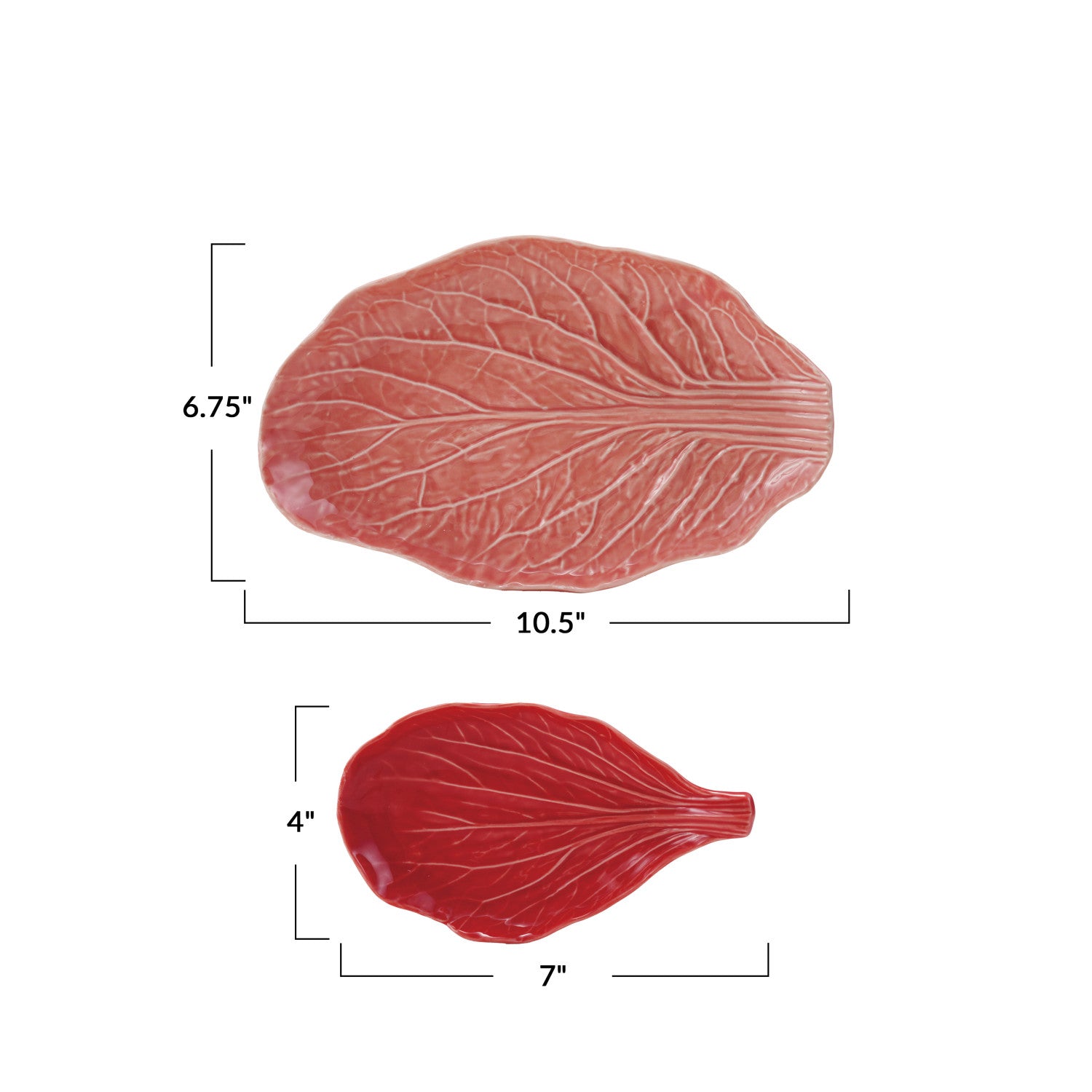 Cabbage Leaf Stoneware Plate Set