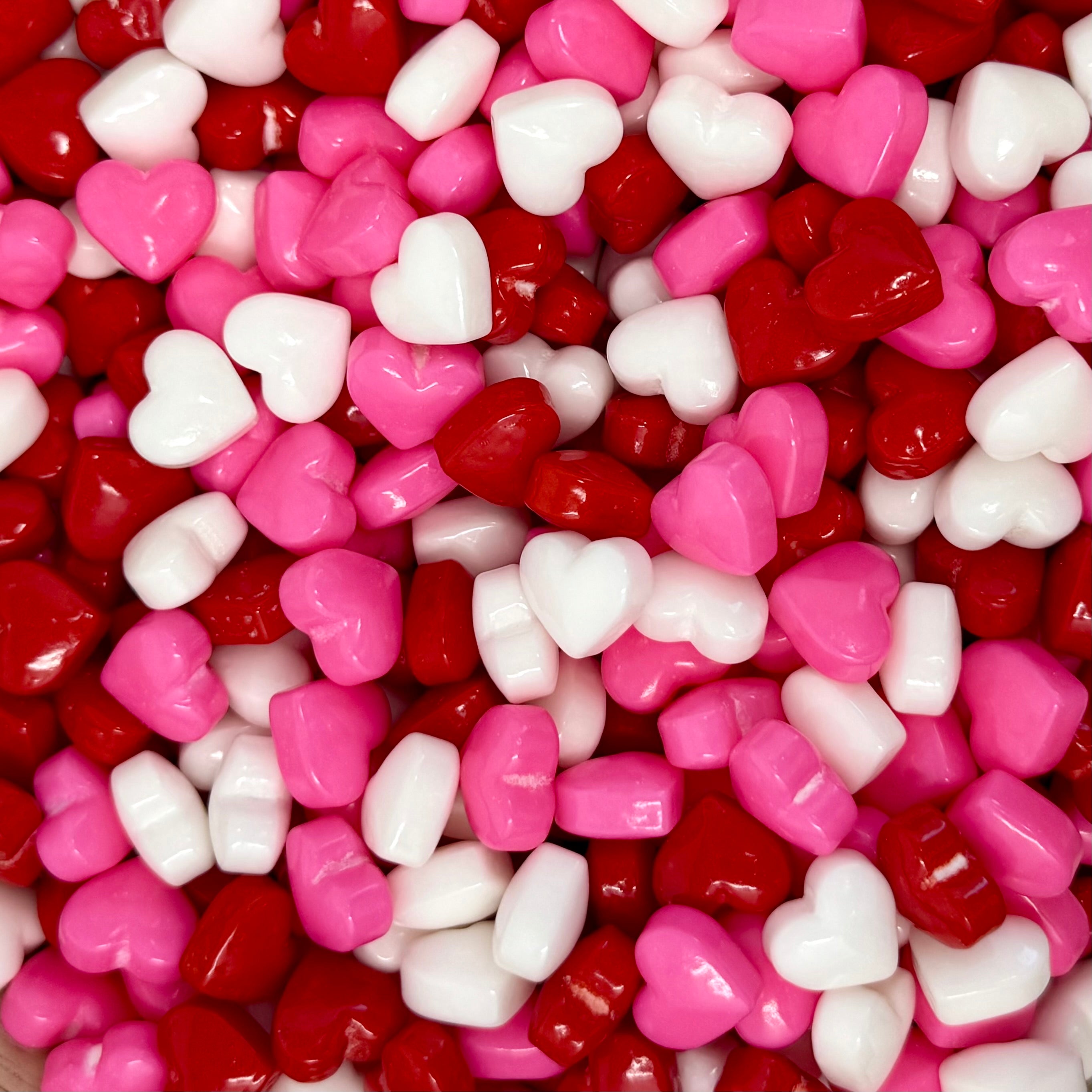 Valentine heart hard candy pink white and red