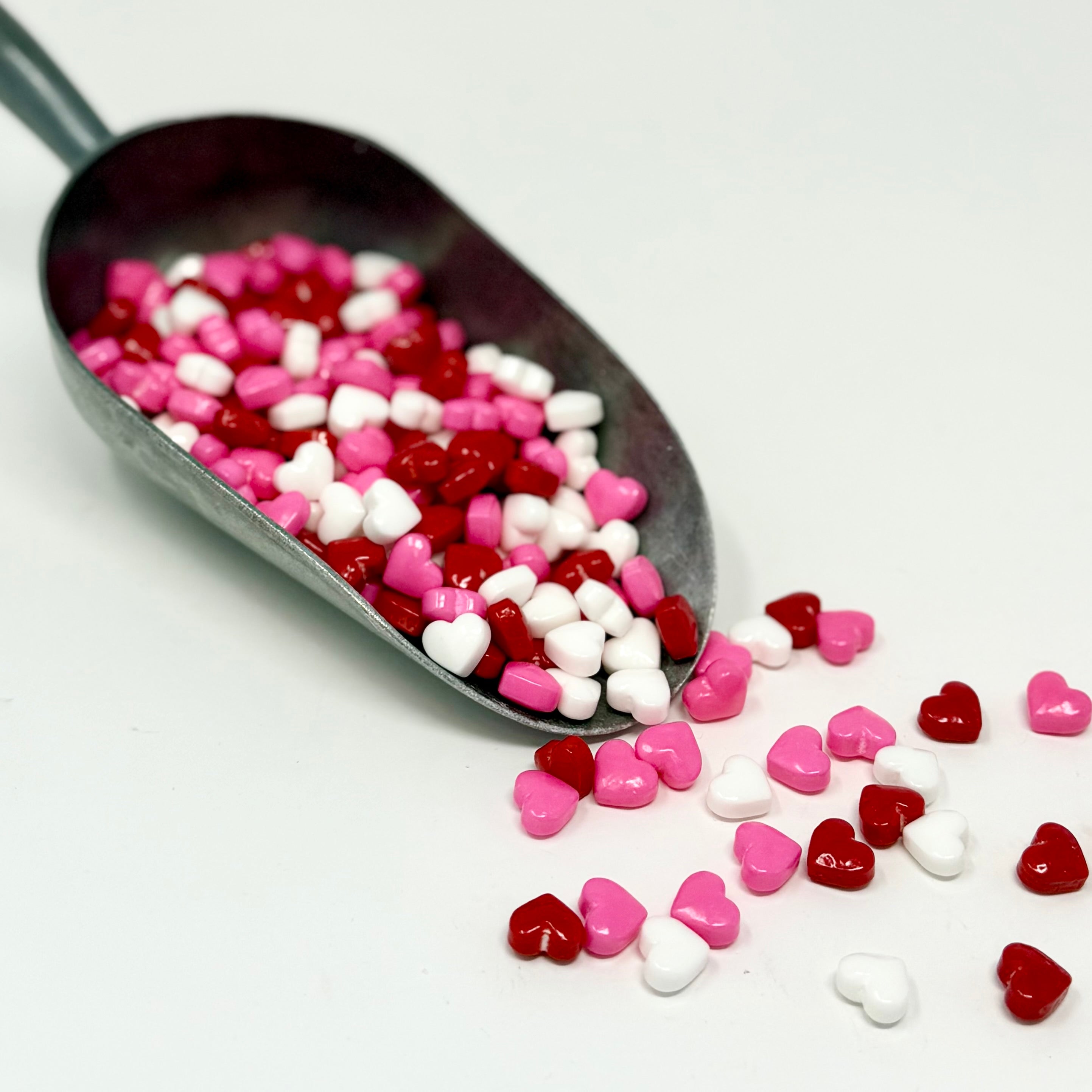 Valentine heart hard candy pink white and red