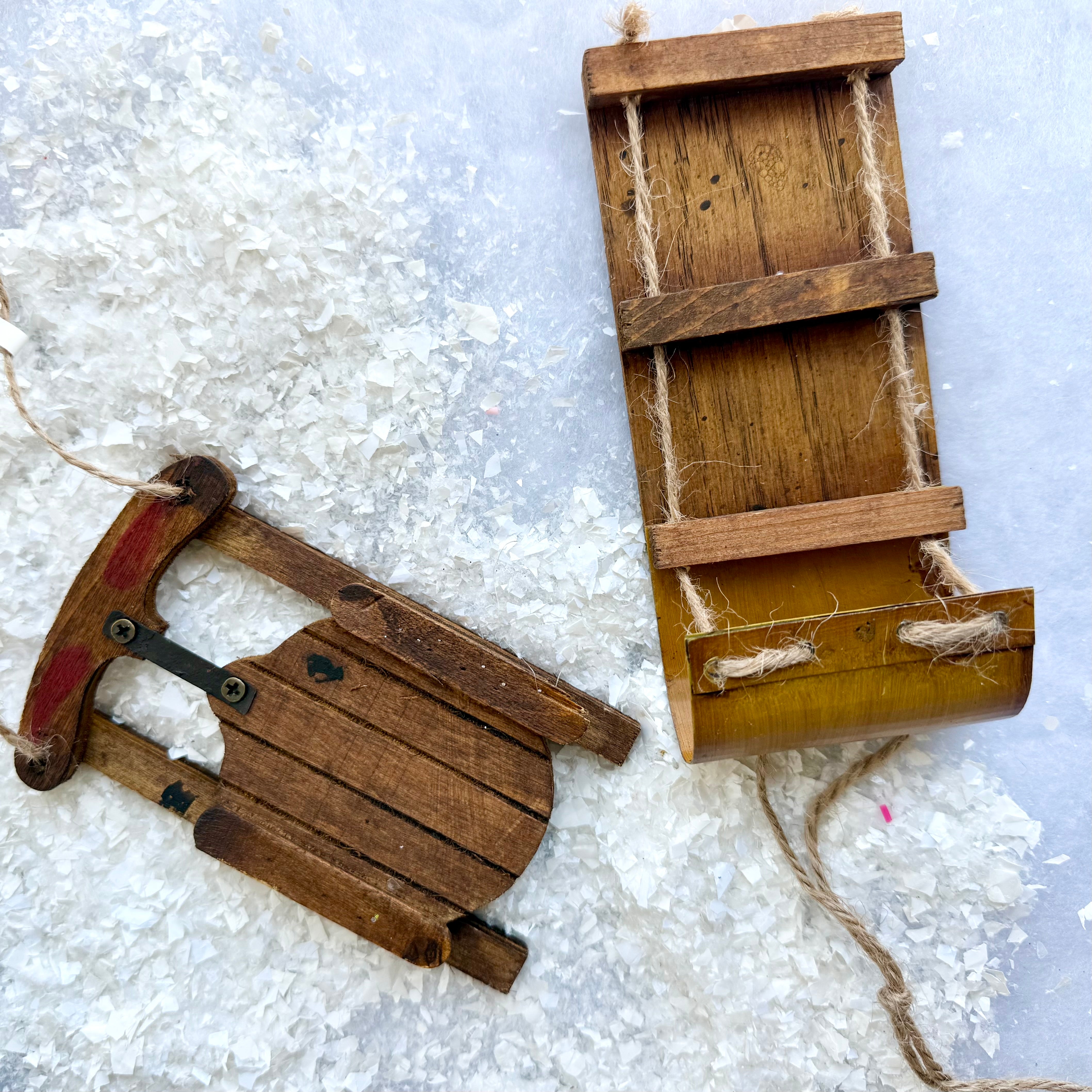 Wood Sled Ornament