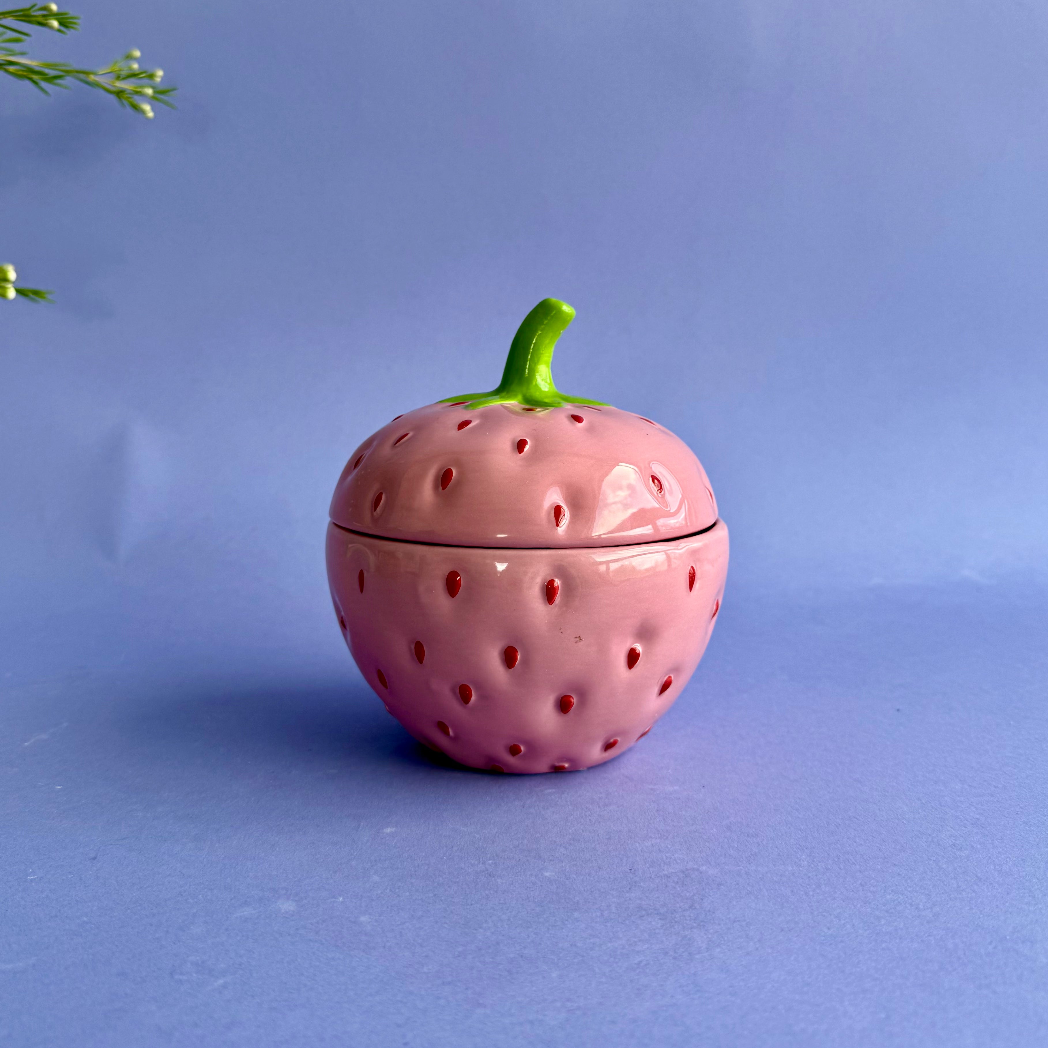 Strawberry Ceramic Jar