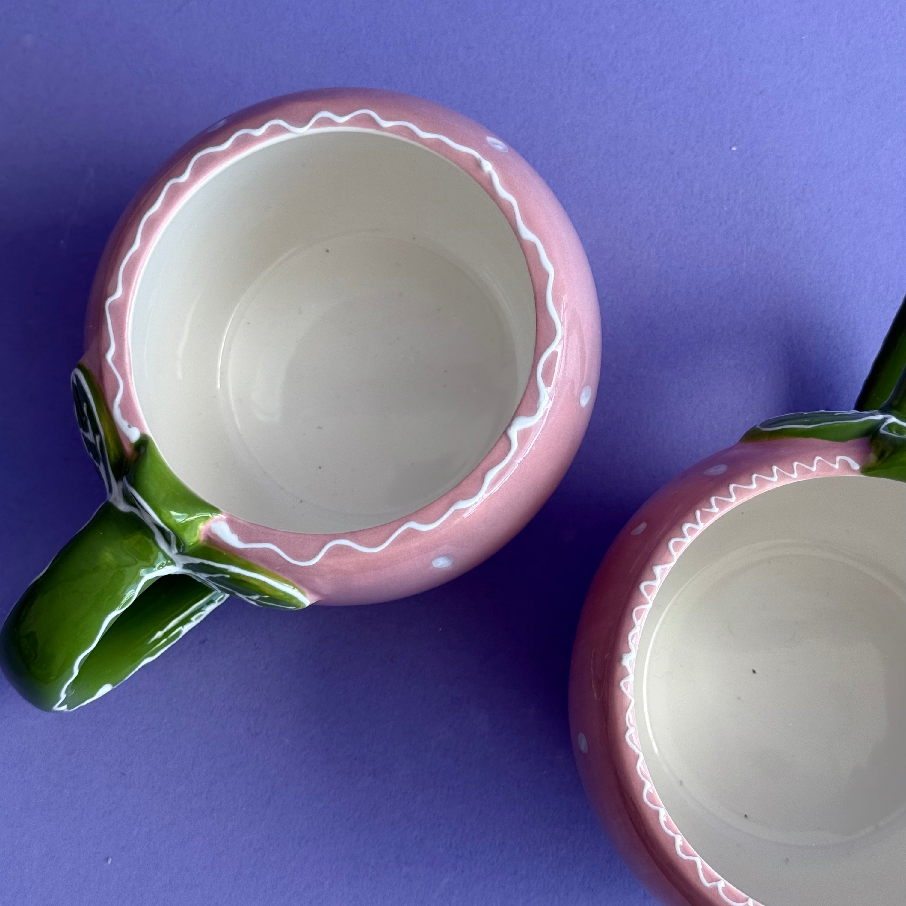 Hand-Painted Stoneware Strawberry Mug