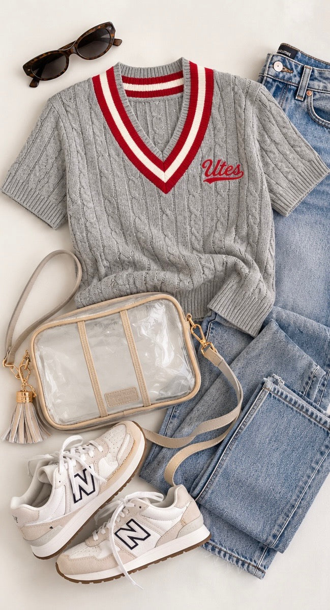 Utes Short Sleeve Sweater