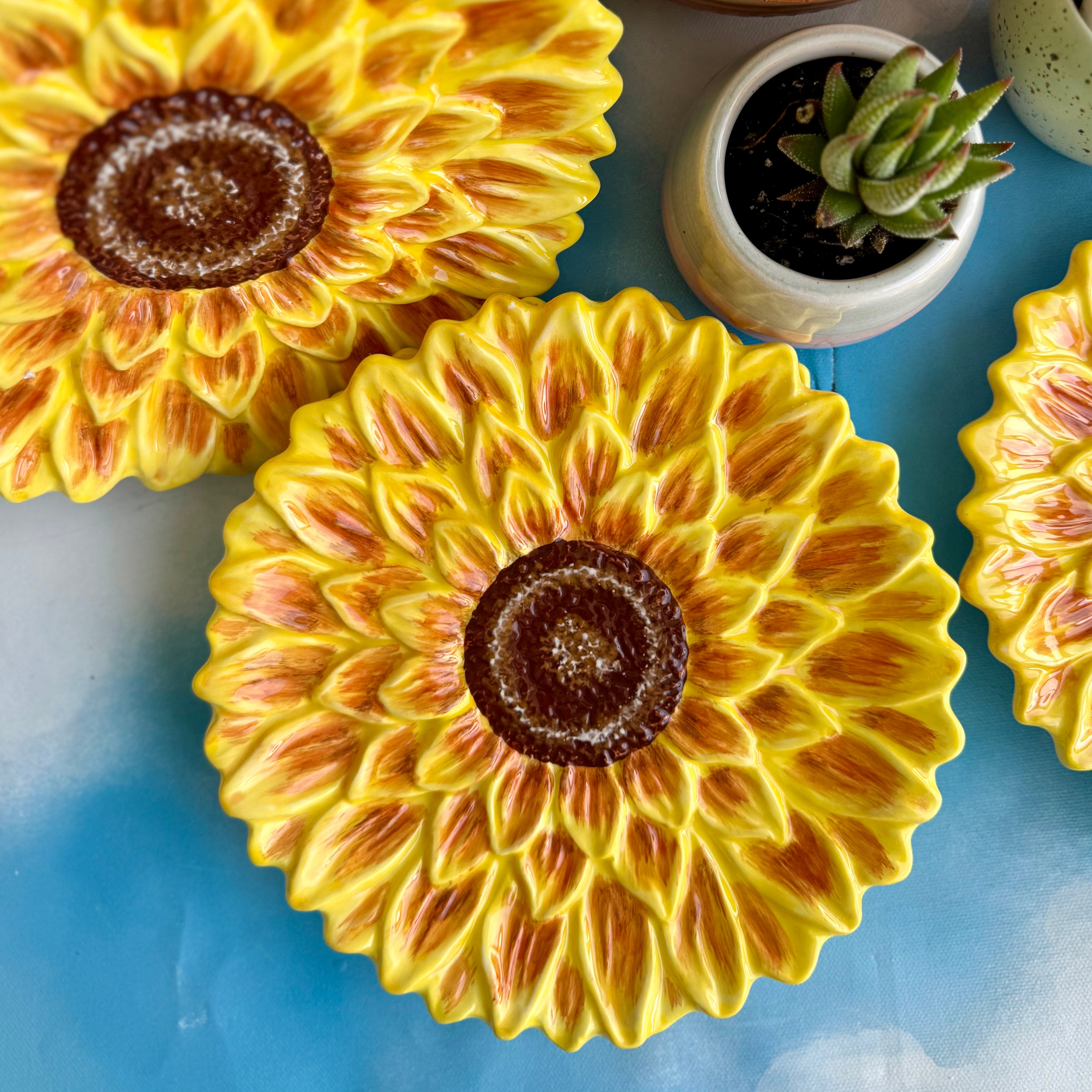 Sunflower Dessert Plate