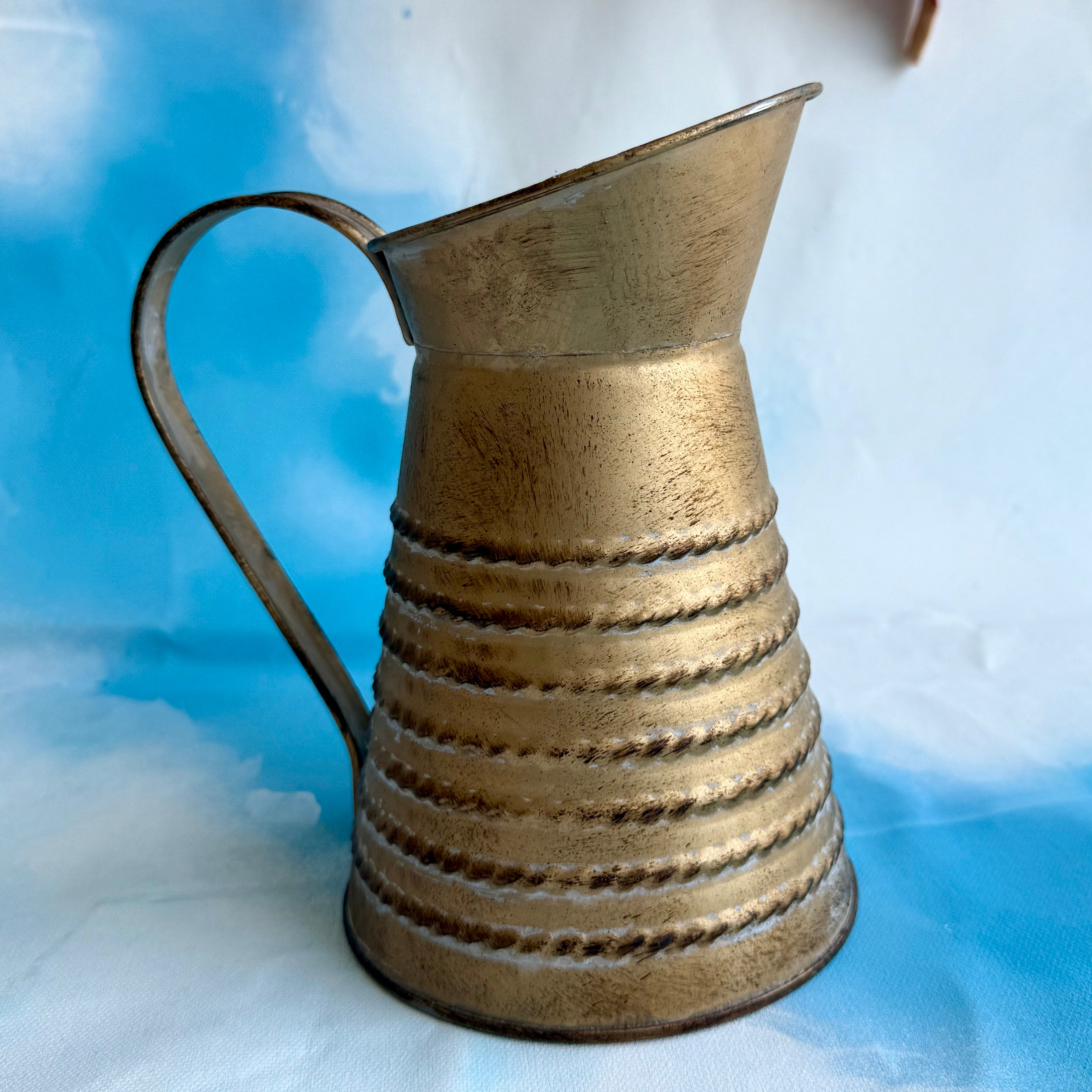 Rope Detail Gold Pitcher