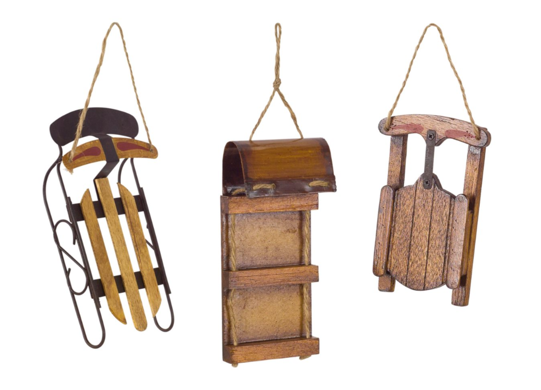 Wood Sled Ornament