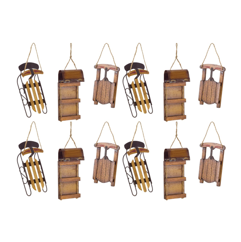 Wood Sled Ornament