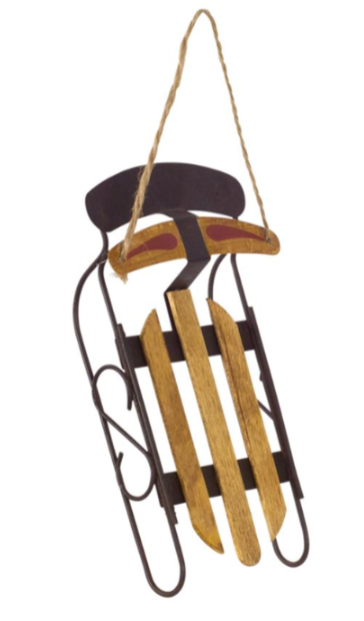 Wood Sled Ornament