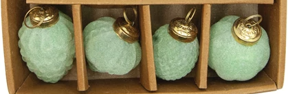 Flocked Glass Ornaments