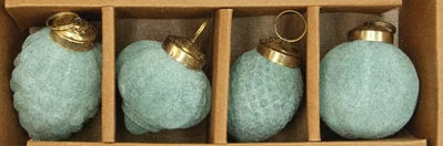 Flocked Glass Ornaments