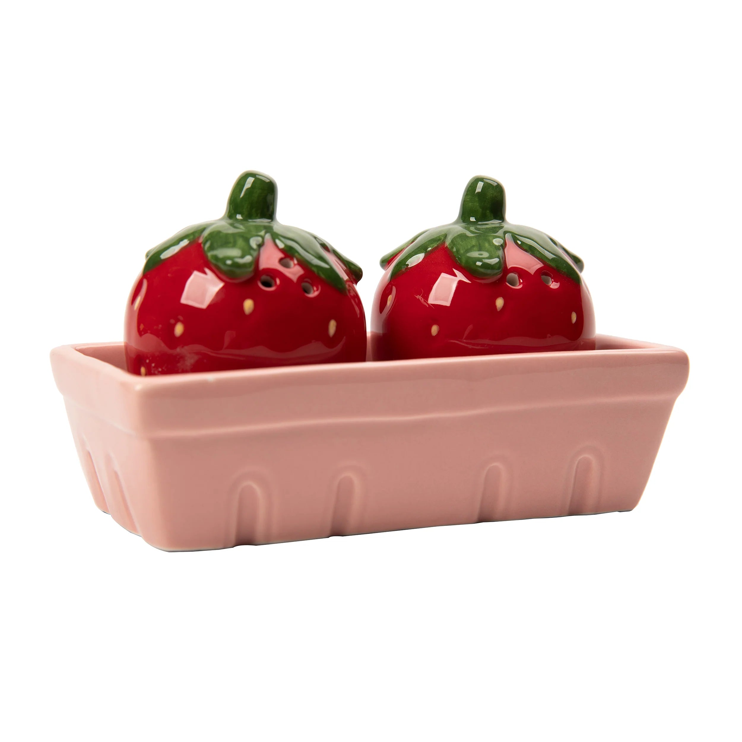 Strawberry Salt and Pepper Shaker with Basket