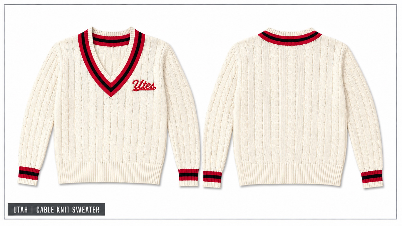 Collegiate Utes Cable Knit