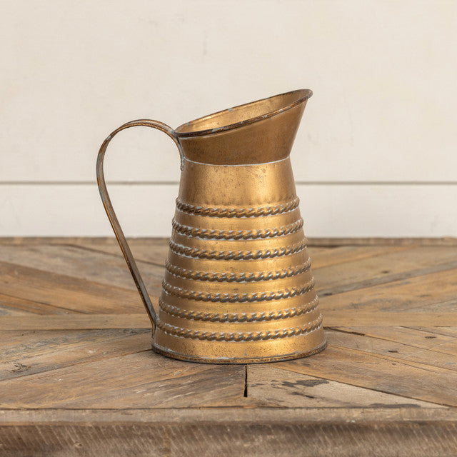 Rope Detail Gold Pitcher