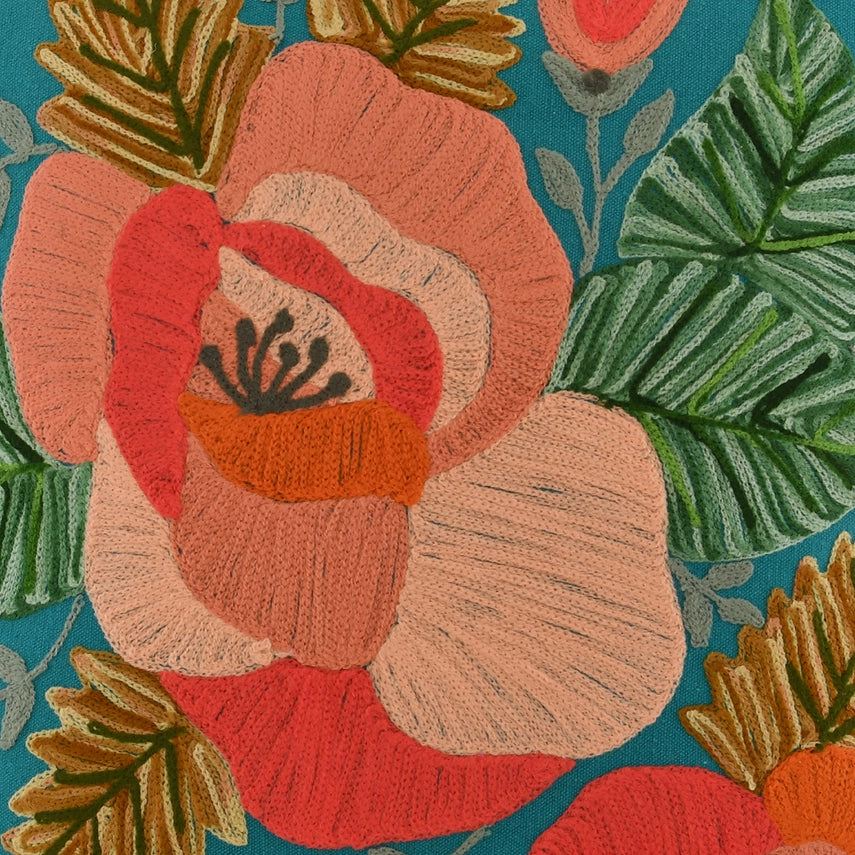 Coral Bloom Garden Pillow
