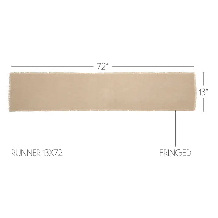 Burlap Fringed Vintage Runner