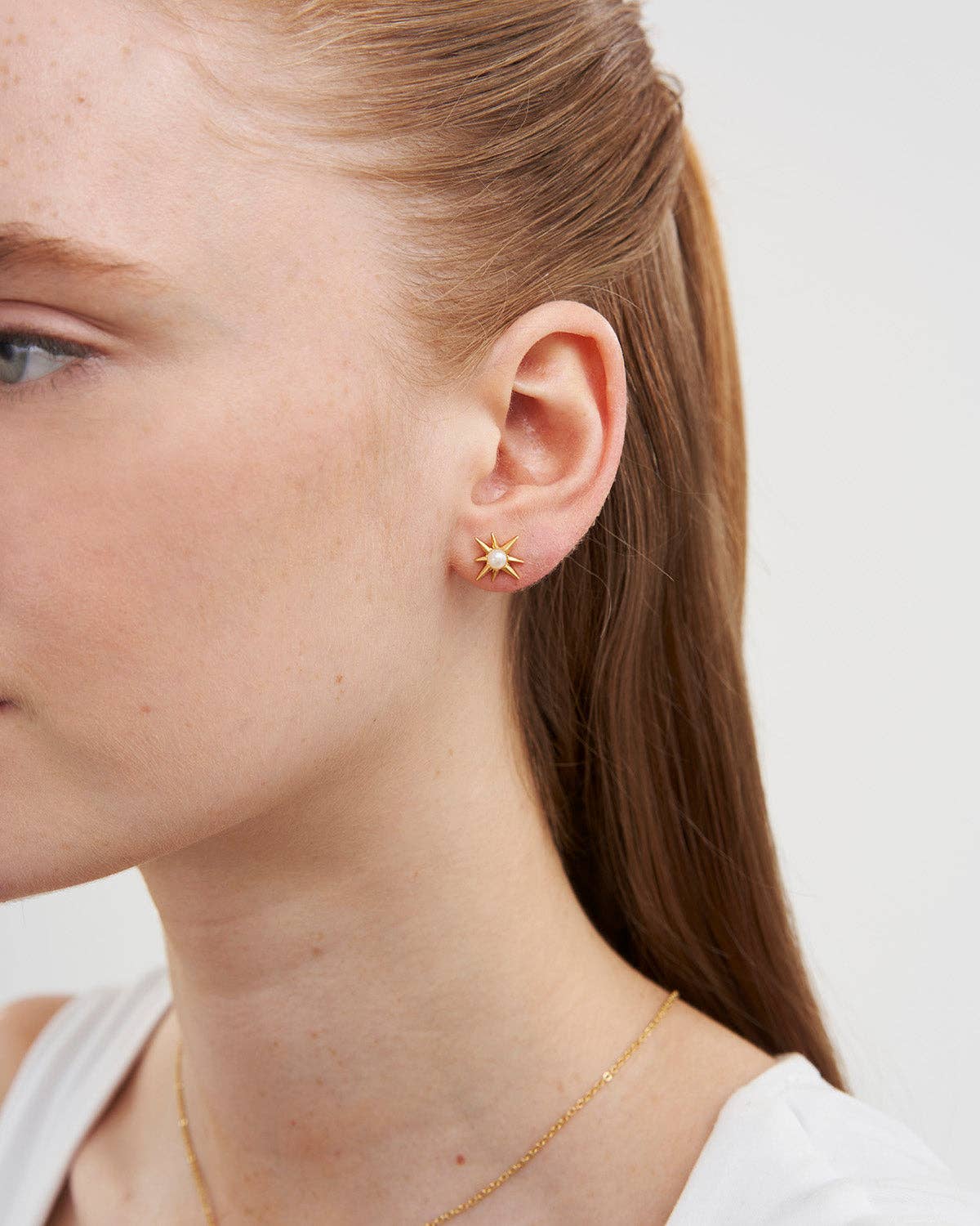 Star Pearl Stud Earrings