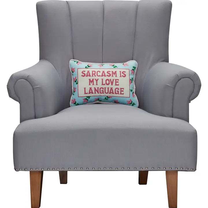 Sarcasm Is My Love Language Embroidered Pillow