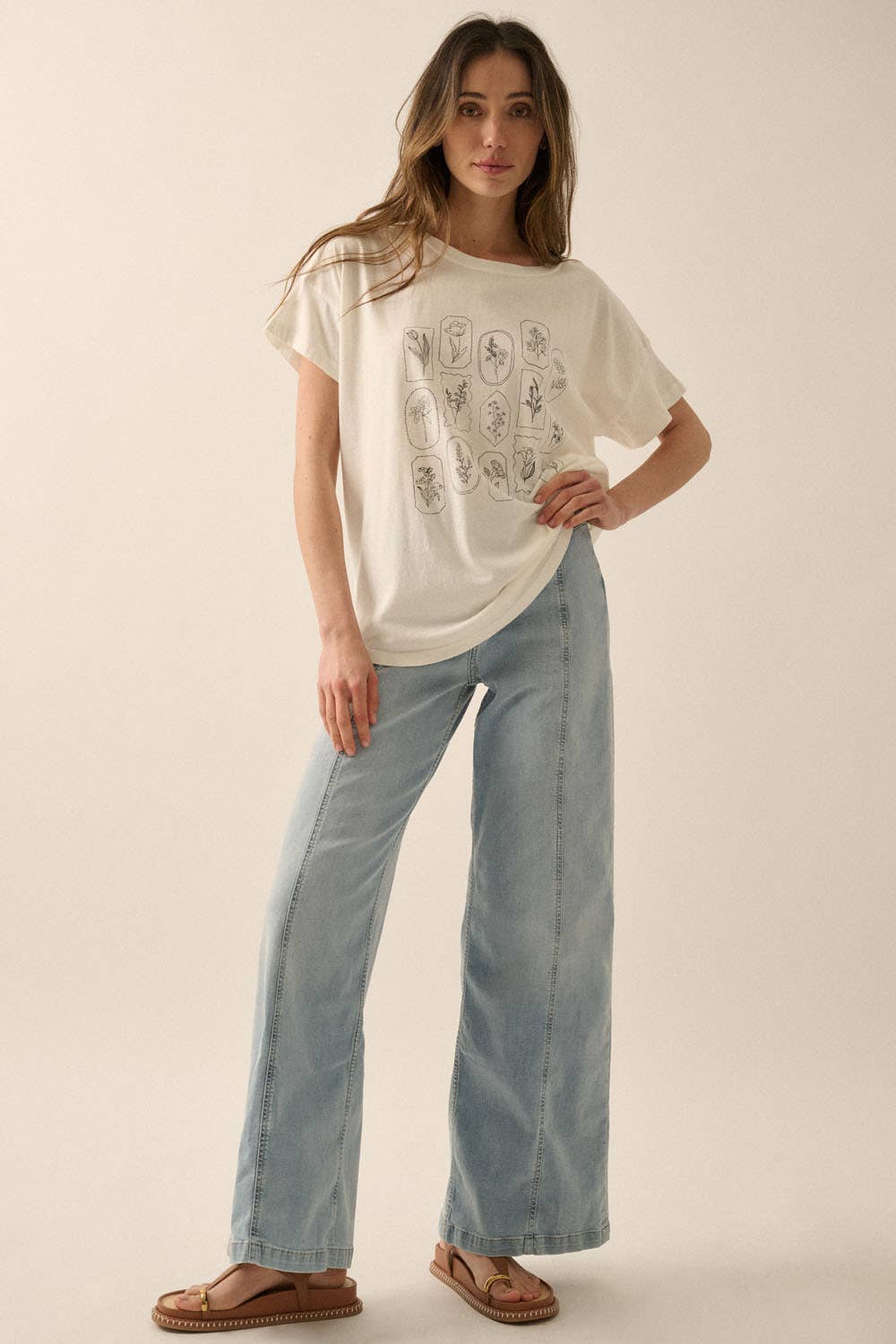 Floral Motif Graphic Tee