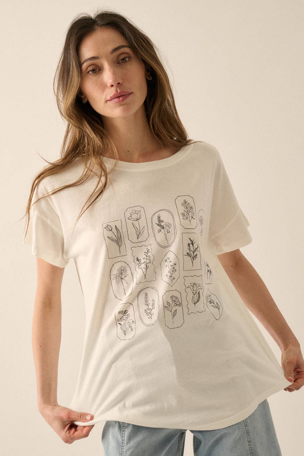 Floral Motif Graphic Tee