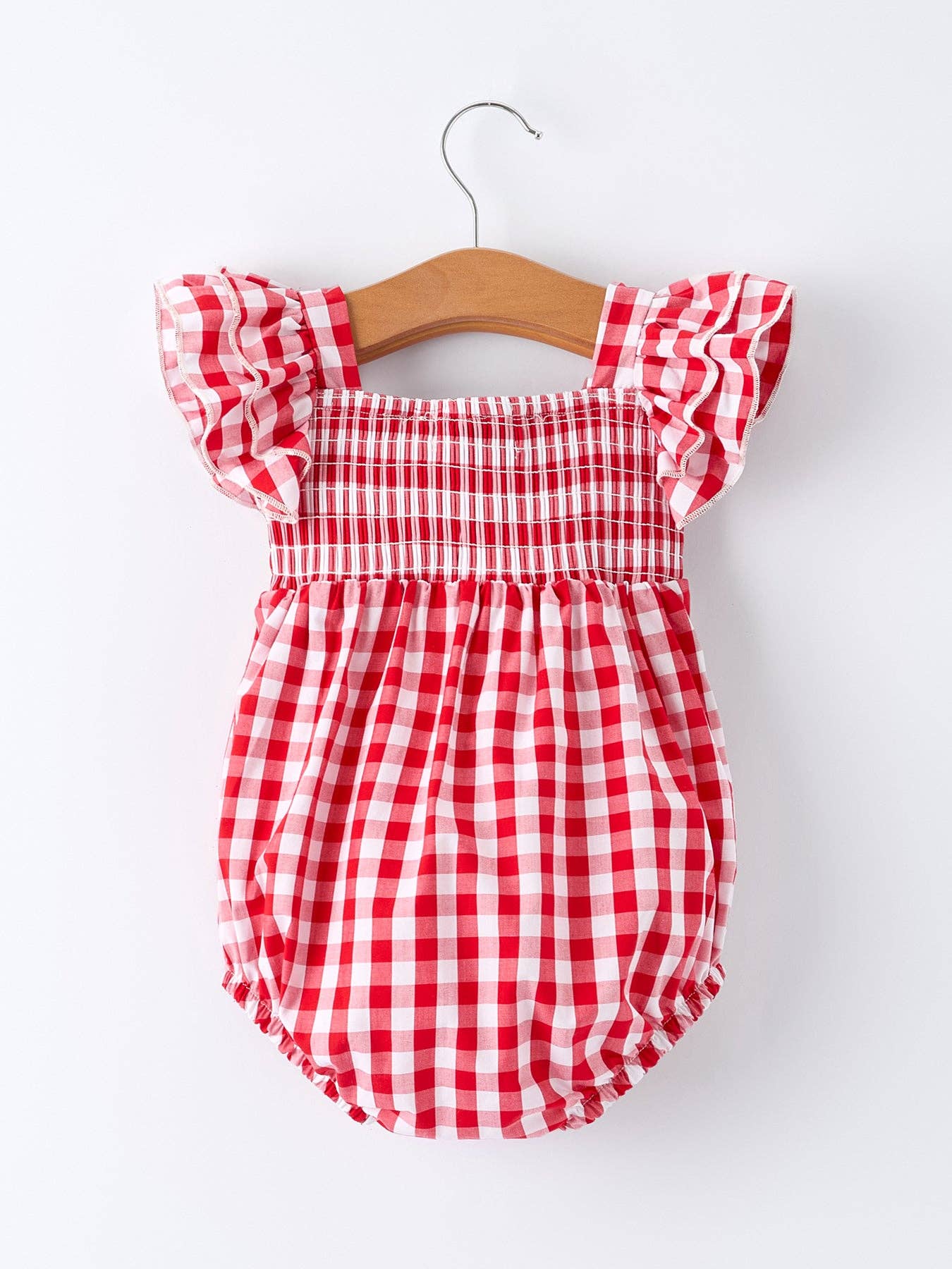 Girls Summer Plaid Romper