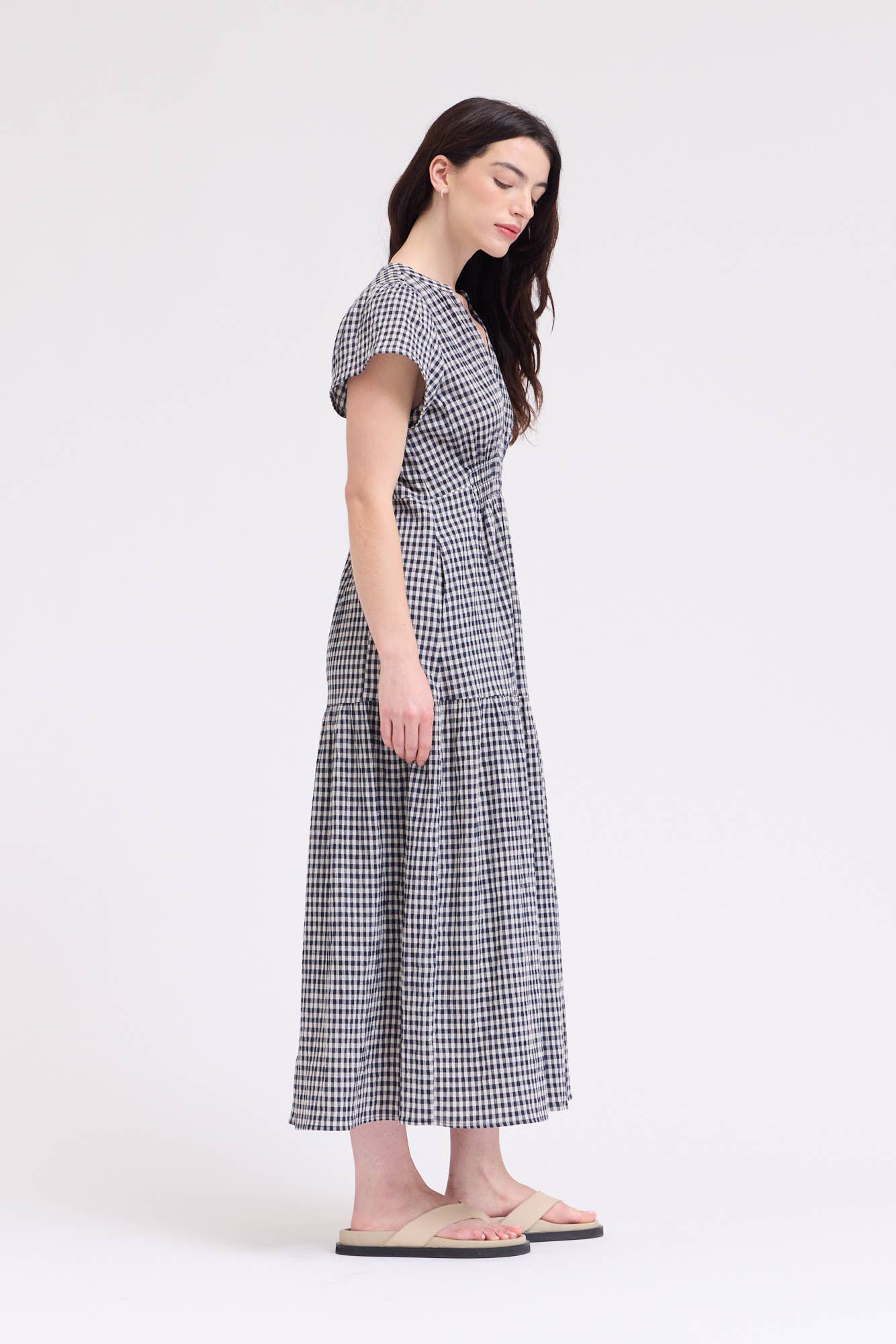 The Marcy Gingham Midi Dress