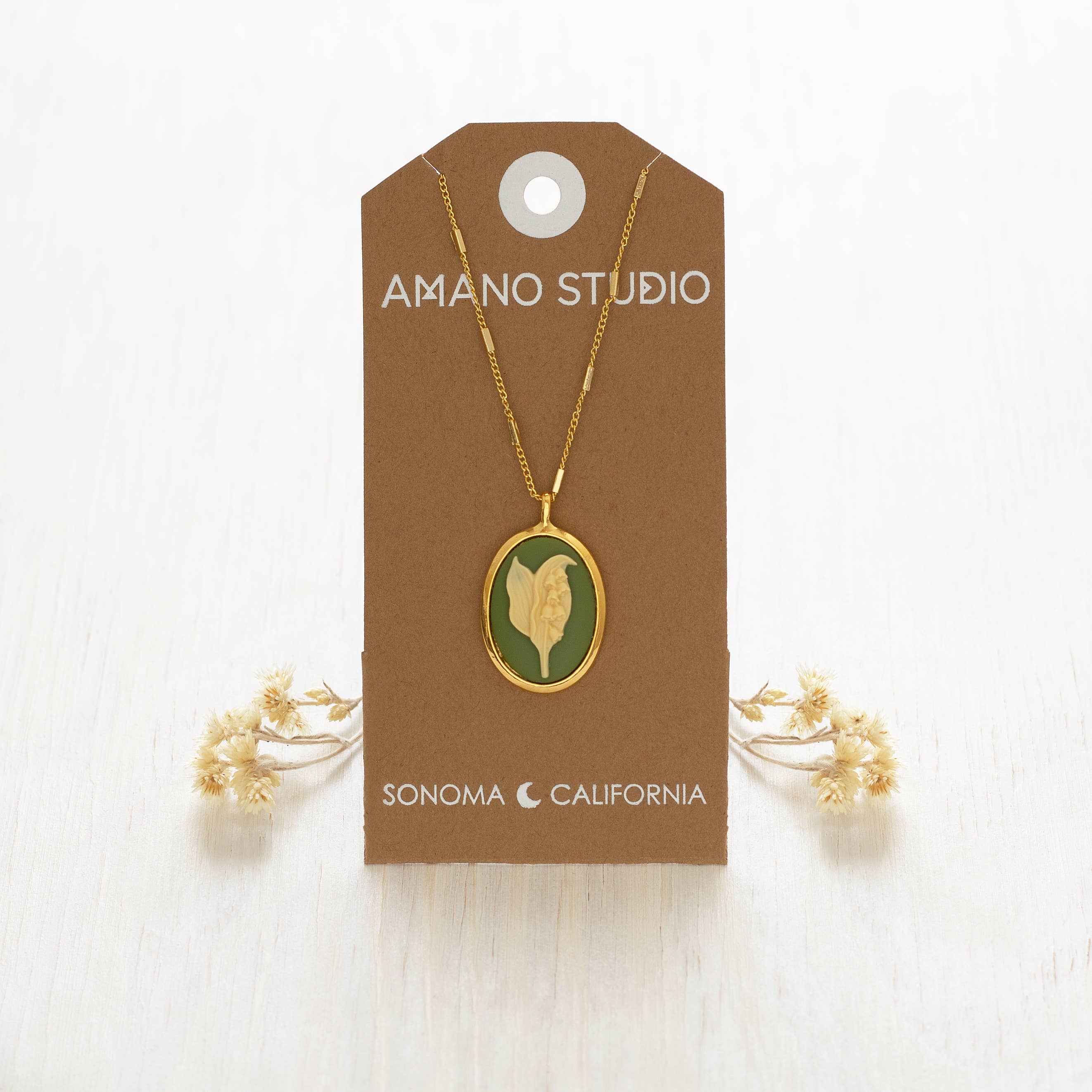 Lily of the Valley Vintage Cameo Necklace