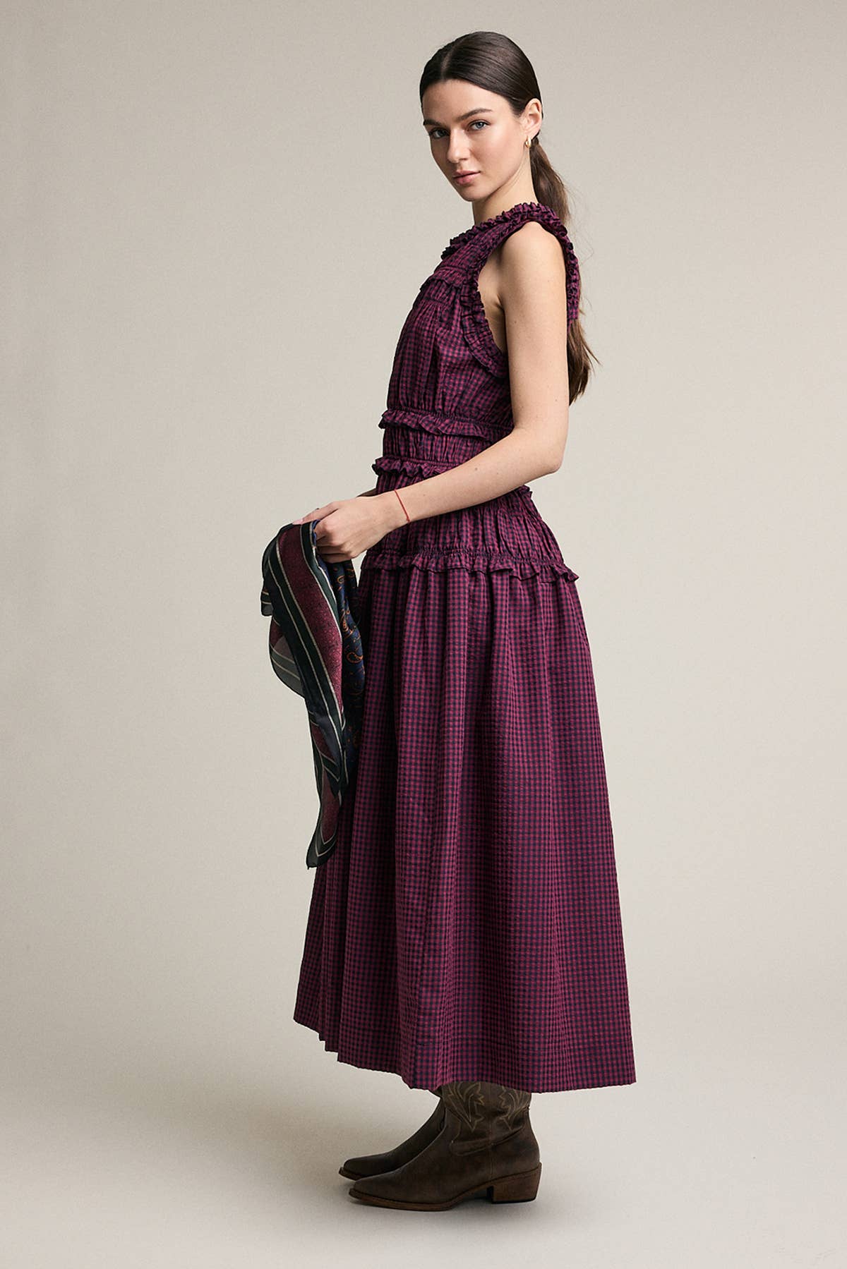 The Rose Plaid Maxi Dress